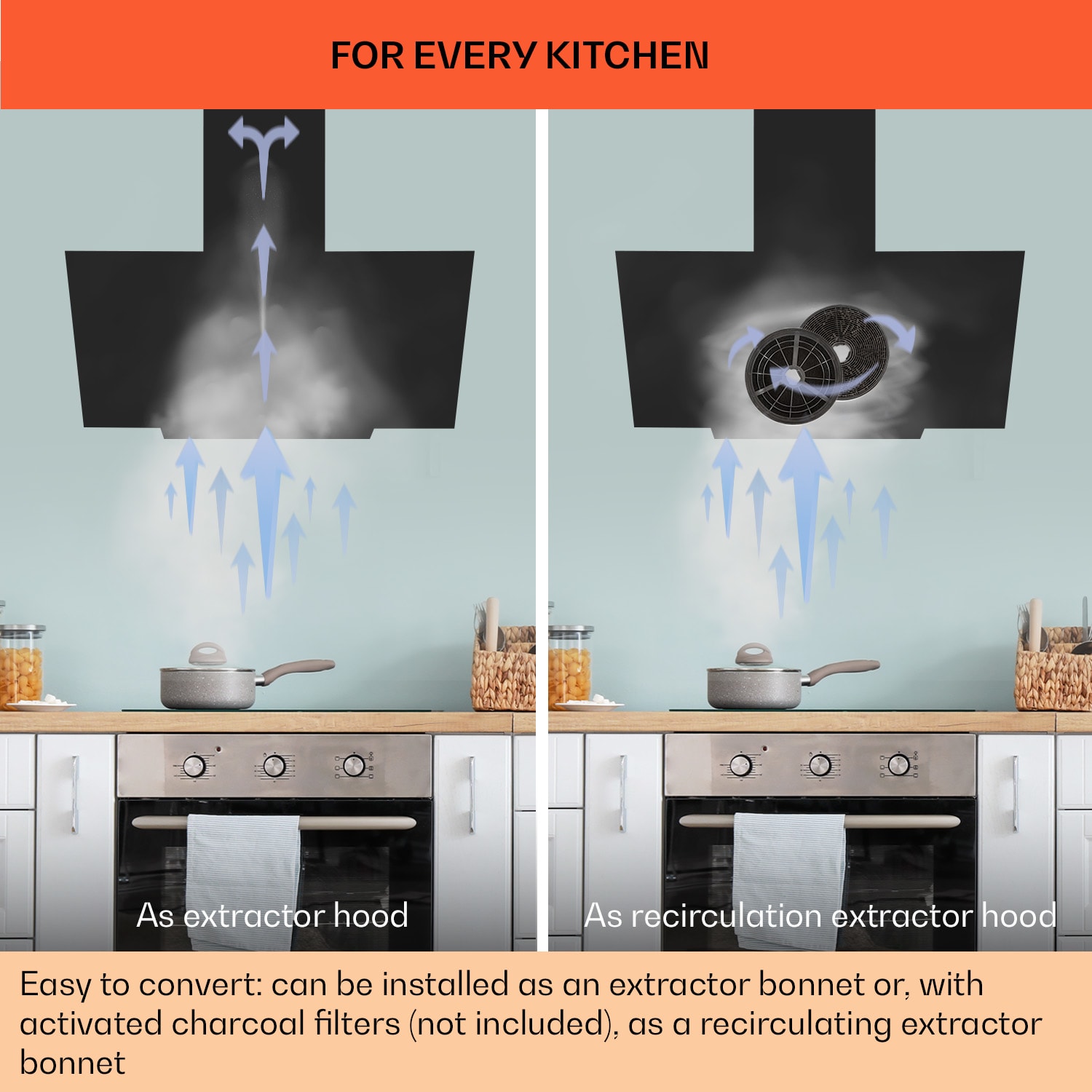 Ava 60 afzuigkap 60 cm wandkap wifi A++ 515 m³/h touch 