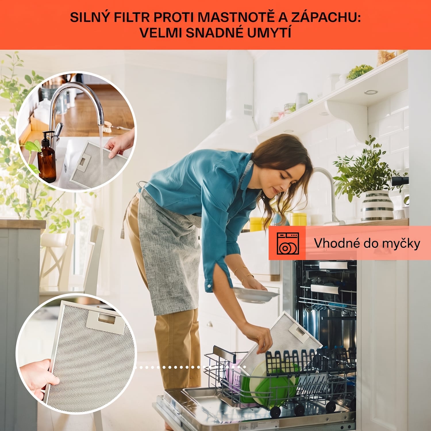 Alinea 60 Smart, digestoř, 60 cm, nástěnná, 500 m³/h, Wi-Fi, A++, dotykový displej Černá