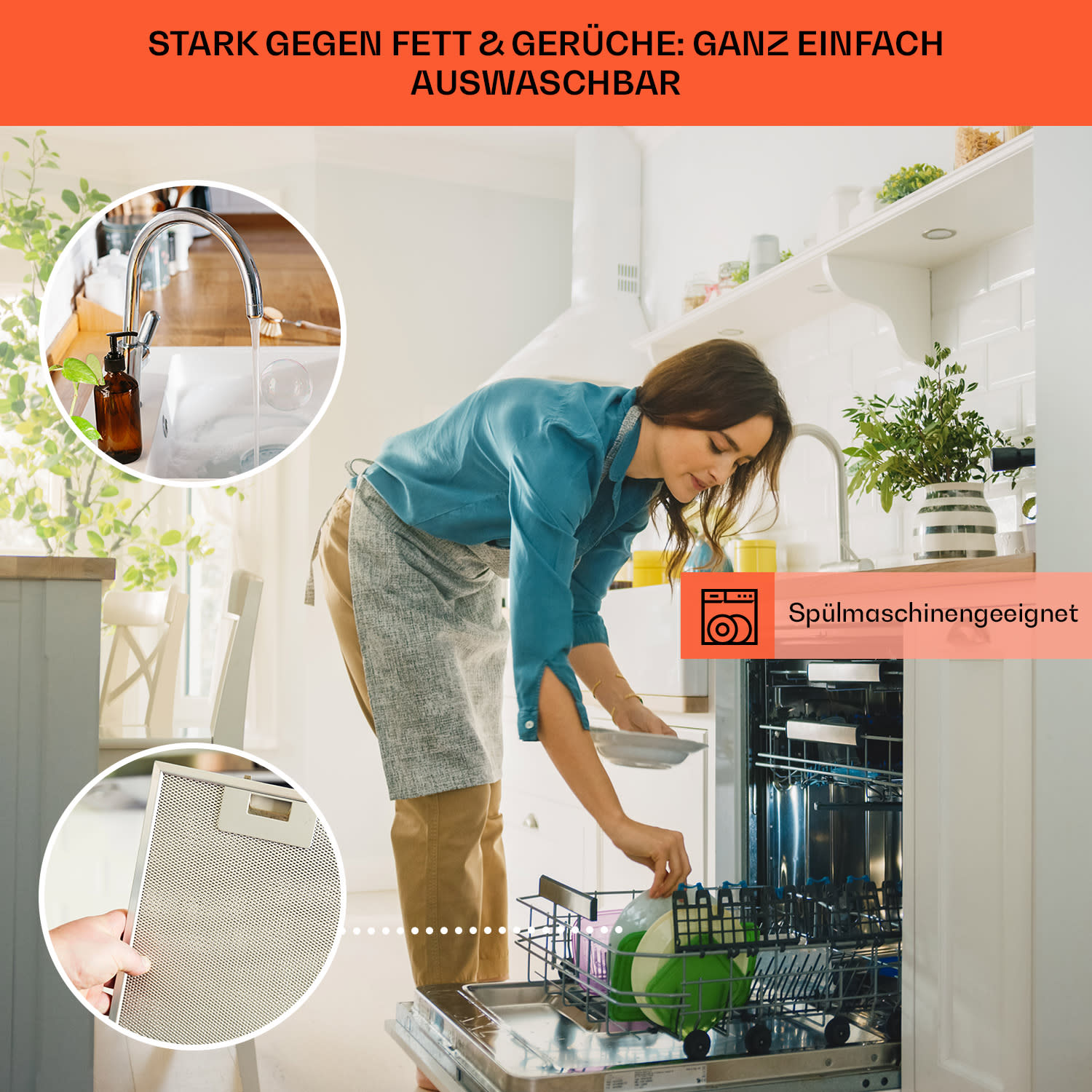 Alinea 60 Dunstabzugshaube 60cm Wandhaube WiFi A++ 500m³/h Touch 