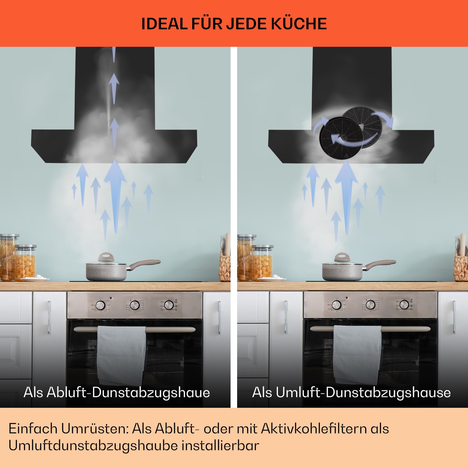 Alinea 90 Dunstabzugshaube 90cm Wandhaube WiFi A++ 500m³/h Touch 90 cm | Weiß