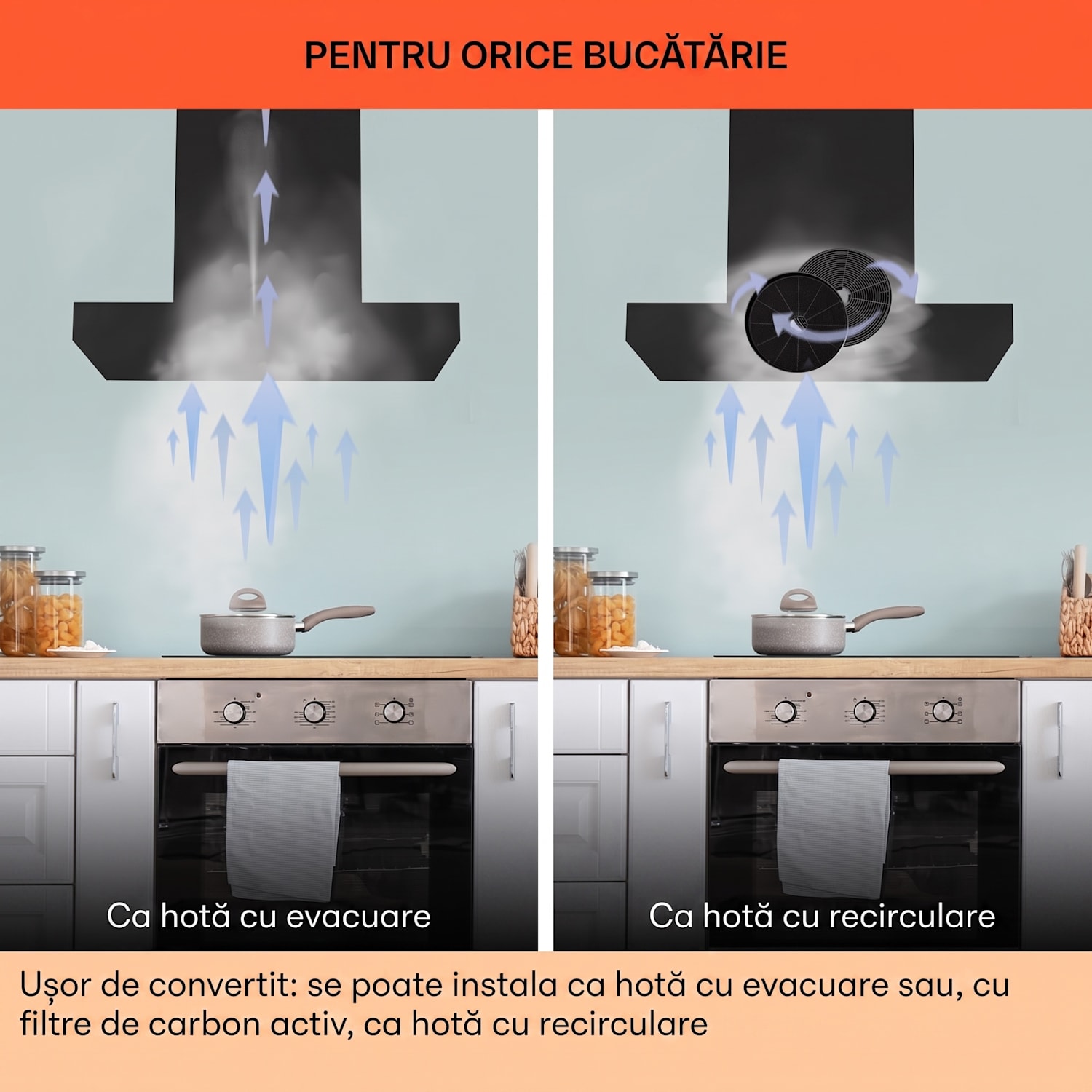 Alinea 90 Smart, hota, 90 cm, montat pe perete, WiFi, A++, 500 m³/h, ecran tactil Alb/ Argintiu metalizat