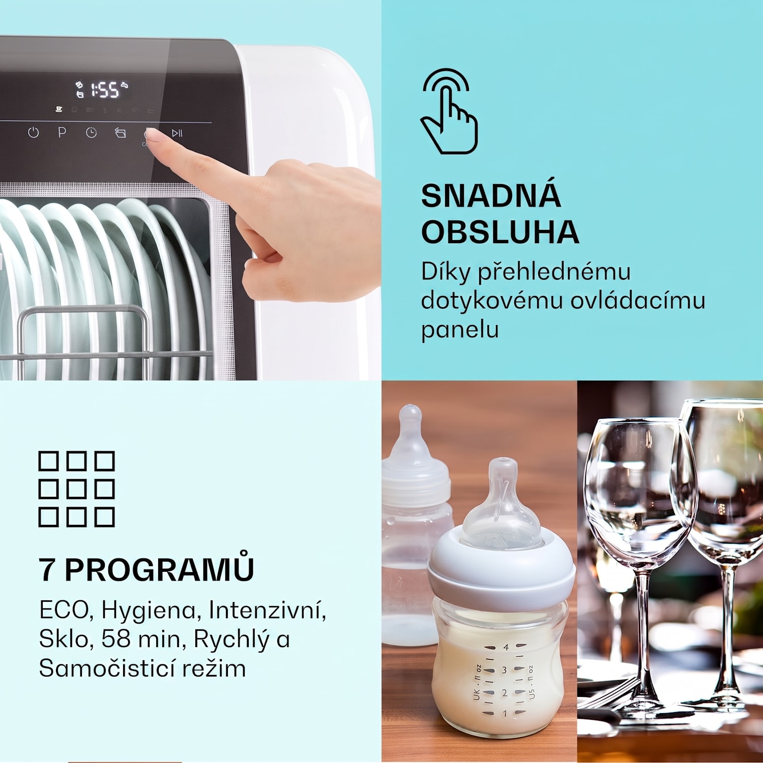 Melville 3, myčka nádobí, volně stojící, 3 sady nádobí, energetická třída F, bez instalace F