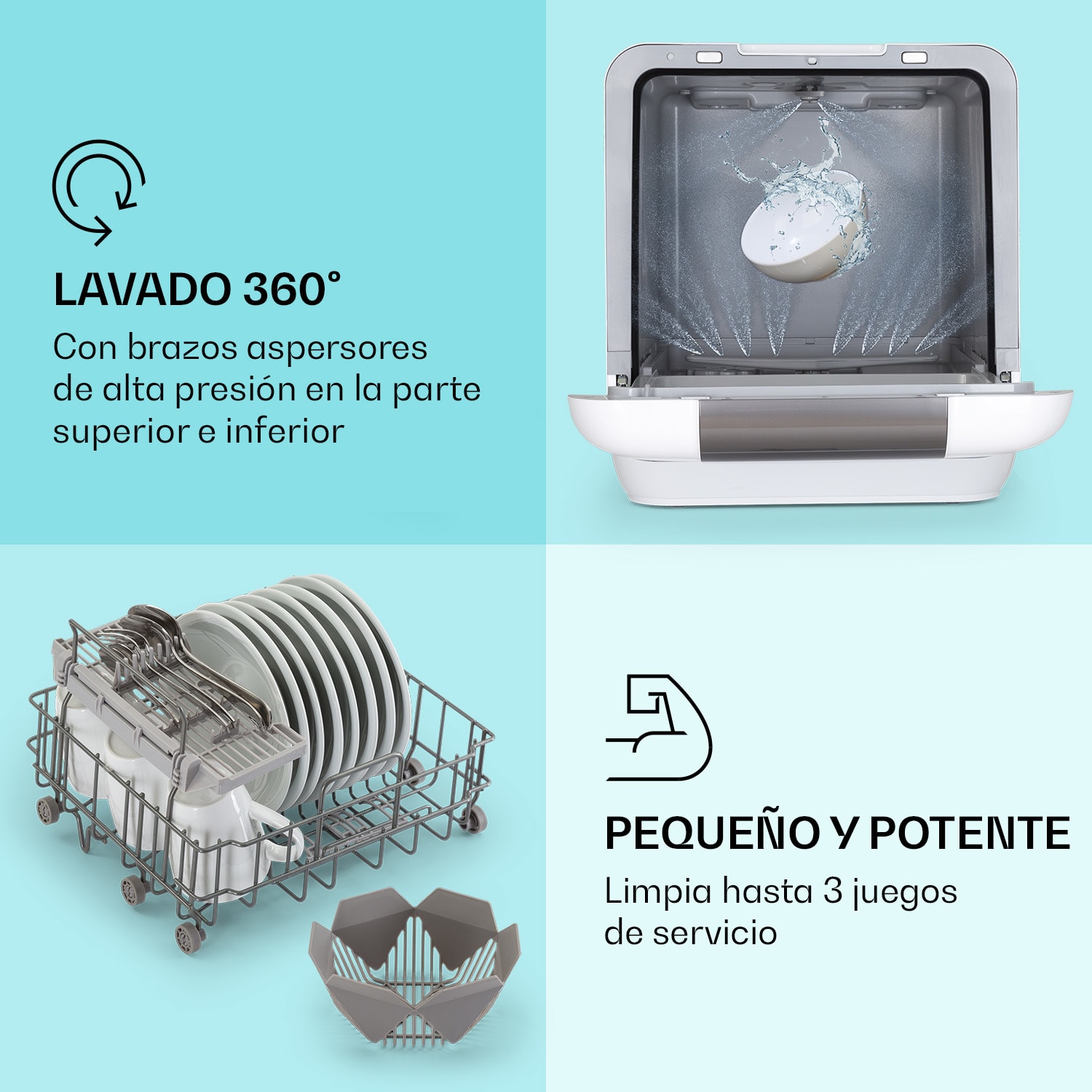 Melville 3 Lavavajillas Independiente Sin instalación 3 servicios CEE F  