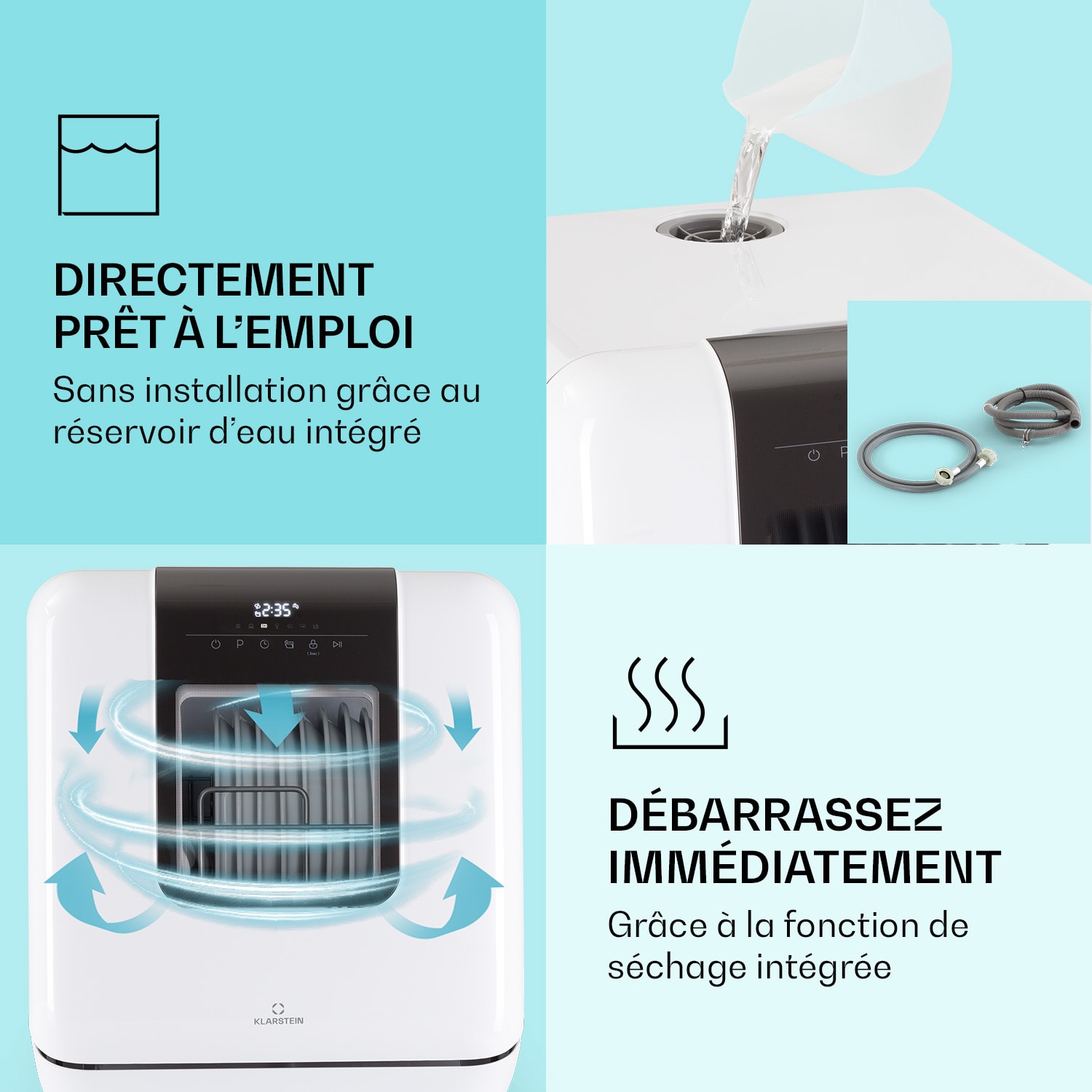 Melville 3 vaatwasser vrijstaand zonder installatie 3 couverts EEK F  