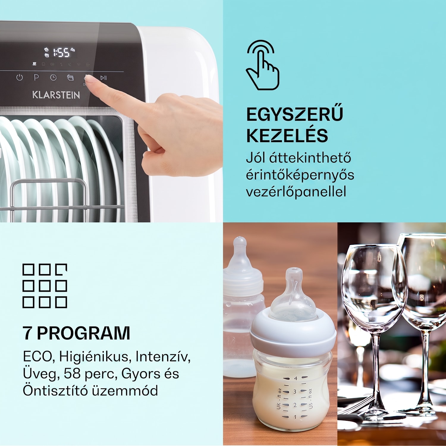 Melville 3, mosogatógép, 3 teríték, F energiahatékonysági osztály, szabadon álló, telepítés nélkül F