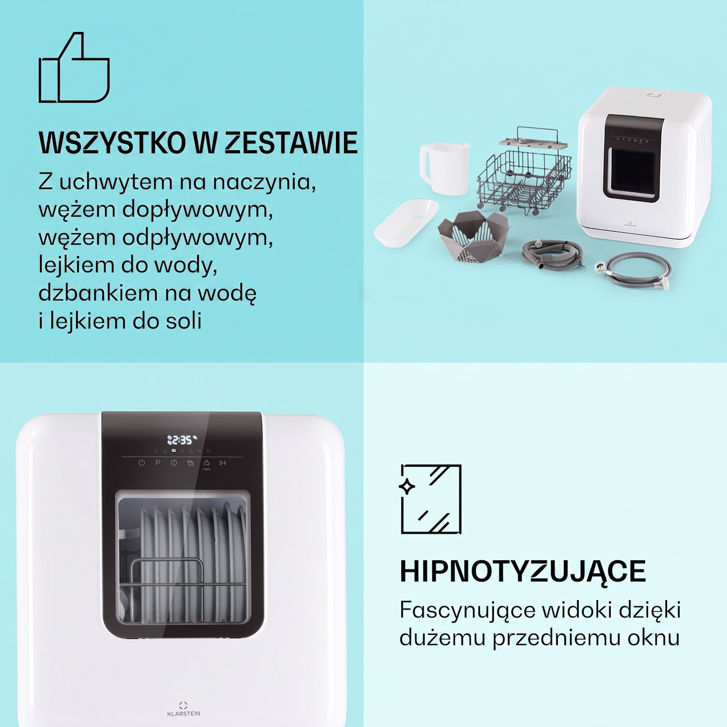 Melville 3, zmywarka nablatowa, bez instalacji, 3 zestawy naczyń, klasa efektywności energetycznej F F
