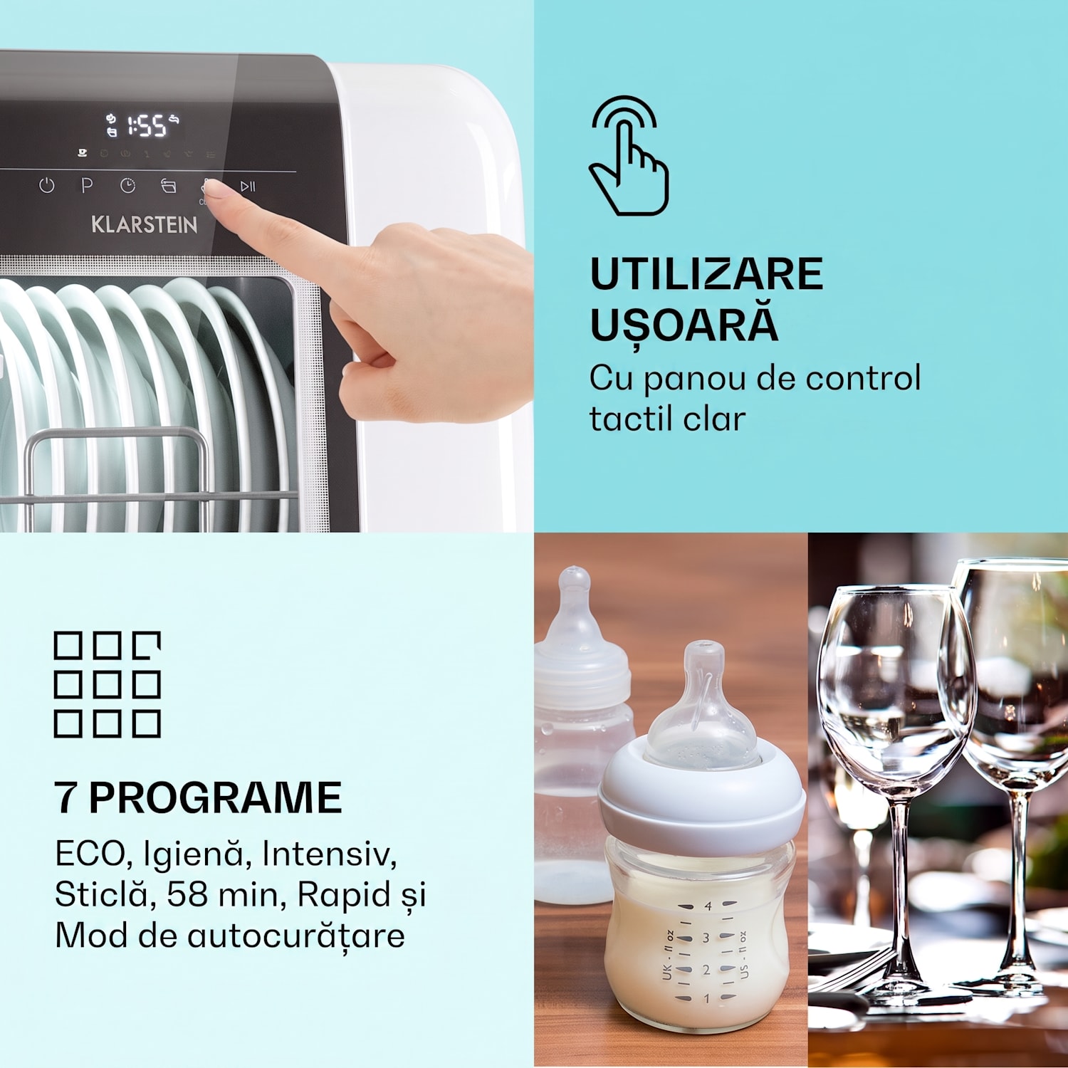 Melville 3, mașină de spălat vase, de sine stătătoare, fără instalare, 3 seturi de vase, clasa de eficiență energetică F F
