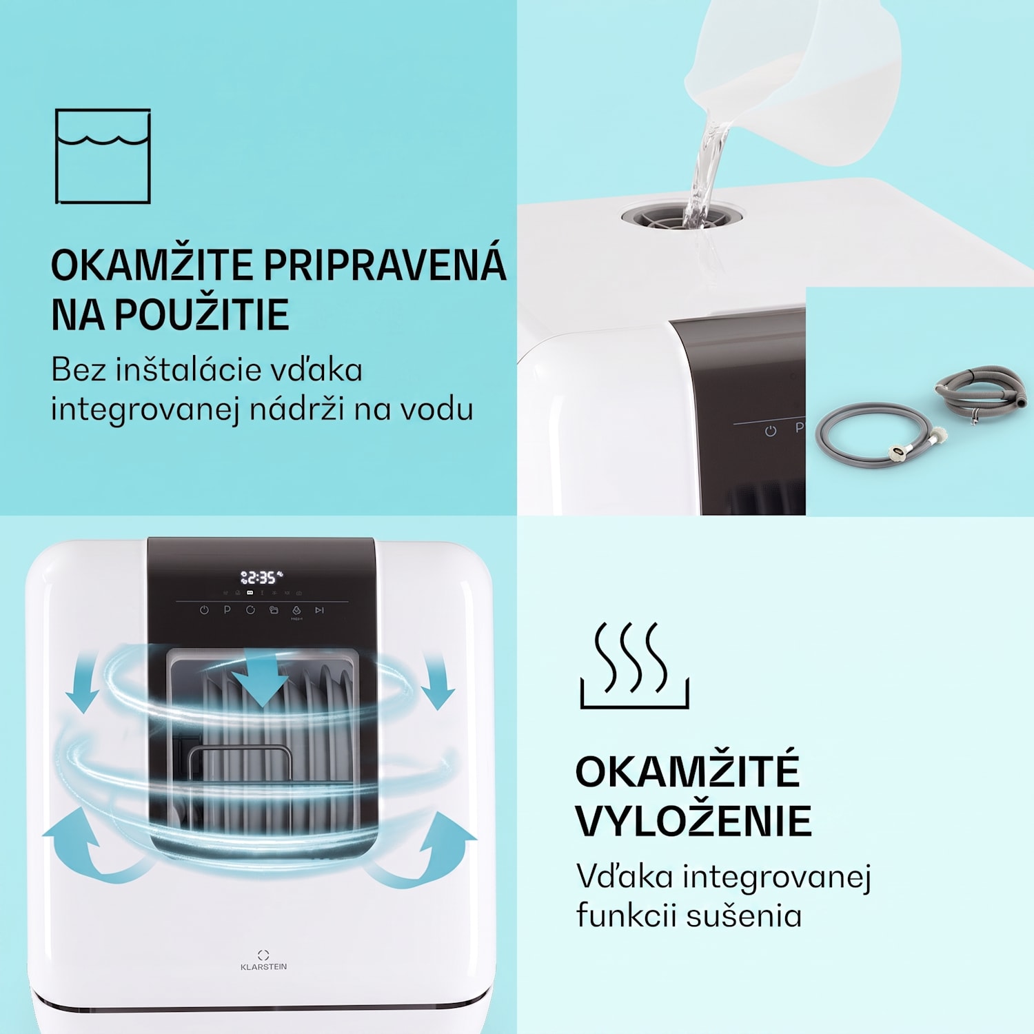 Melville 3, umývačka riadu, na 3 súpravy riadu, energet. trieda F, voľne stojaca, bez inštalácie F