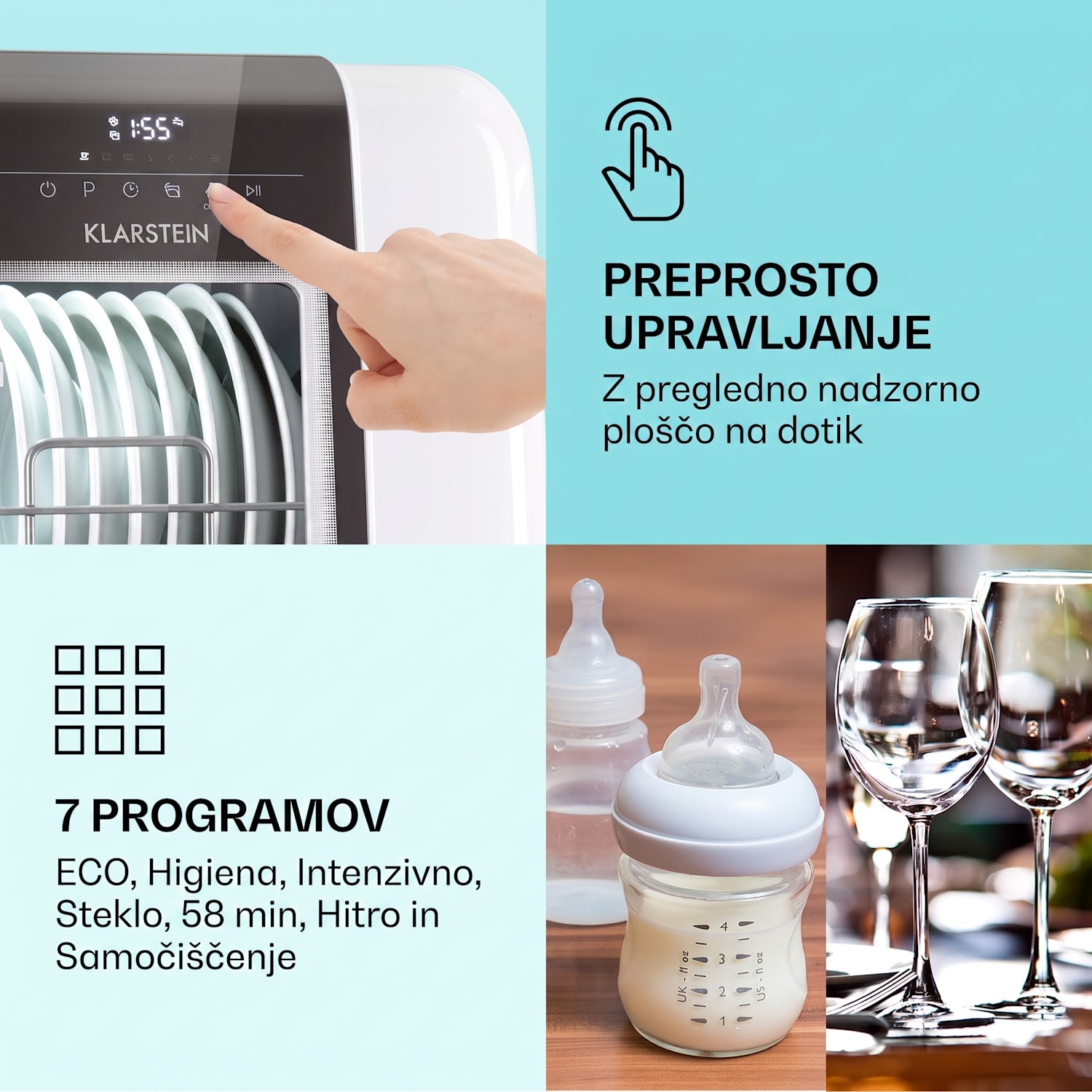 Melville 3, pomivalni stroj, prostostoječi, brez namestitve, 3 nastavki, razred energijske učinkovitosti F F