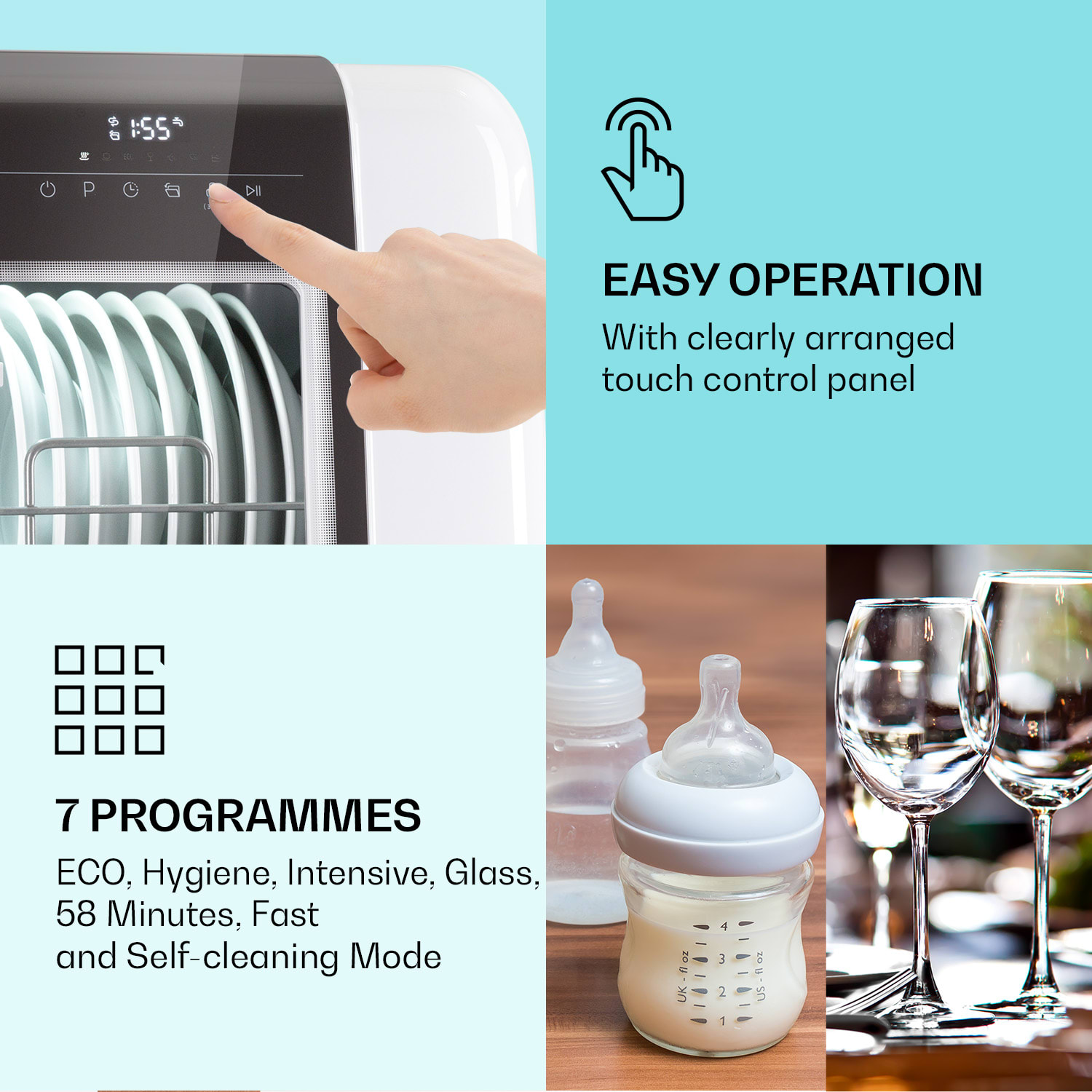 Melville 3 Dishwasher freestanding installation-free 3 place settings EEK F F