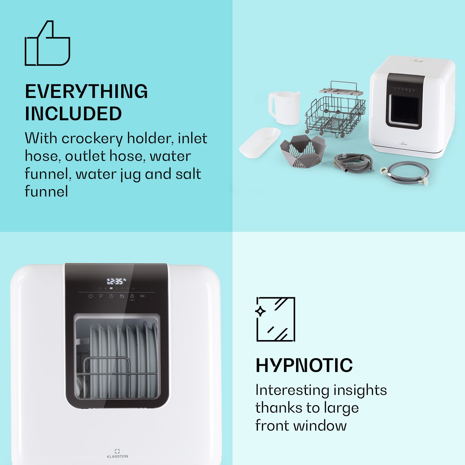 Melville 3 Dishwasher freestanding installation-free 3 place settings EEK F F