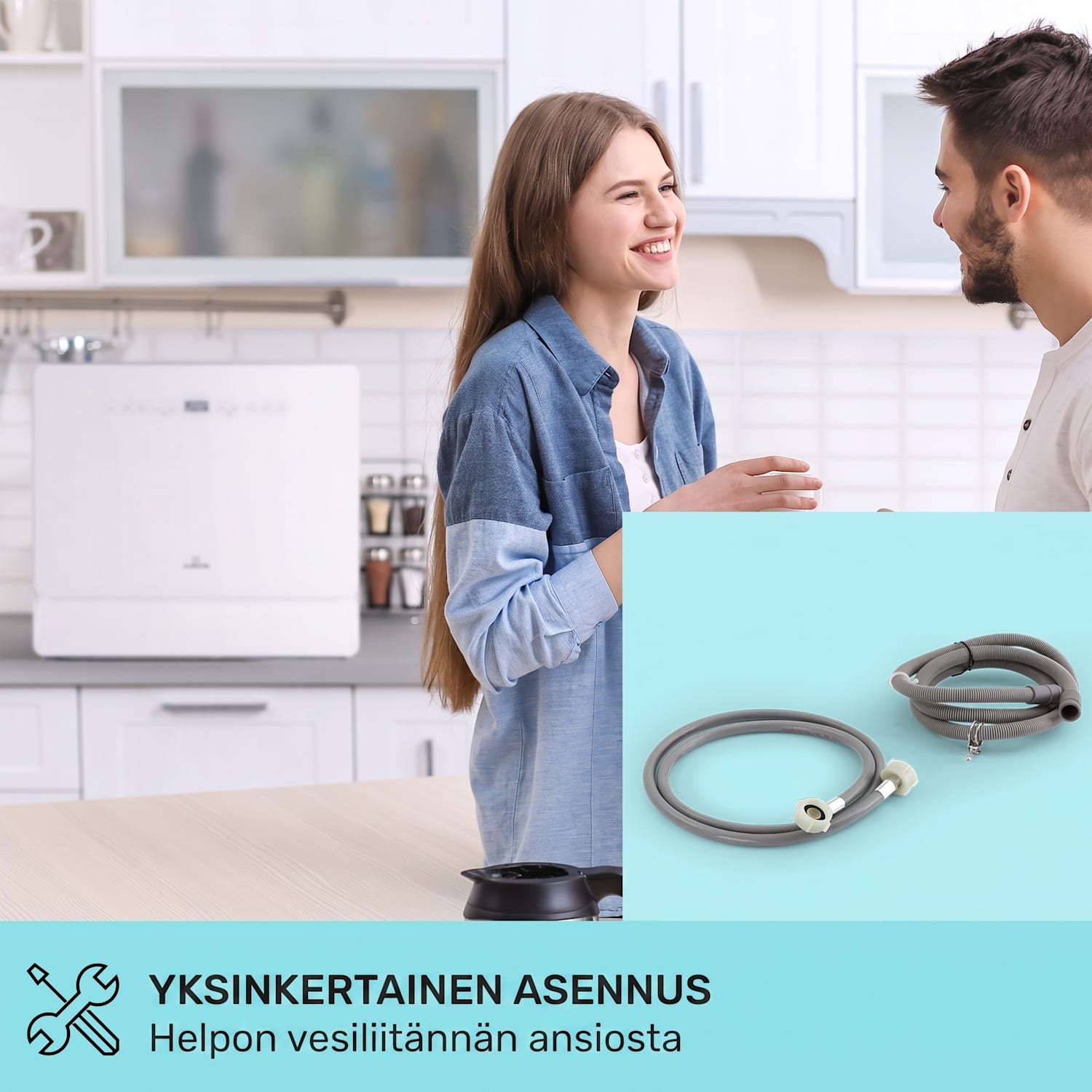 Emerald 5 Slim -astianpesukone vapaasti seisova 7 ohjelmaa kosketusohjaus 