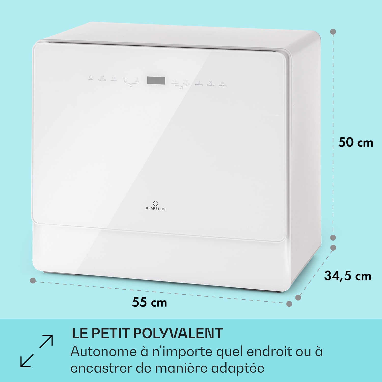 Emerald 5 Slim Lave-vaisselle pose libre 7 programmes Touch-Controlle tactile 