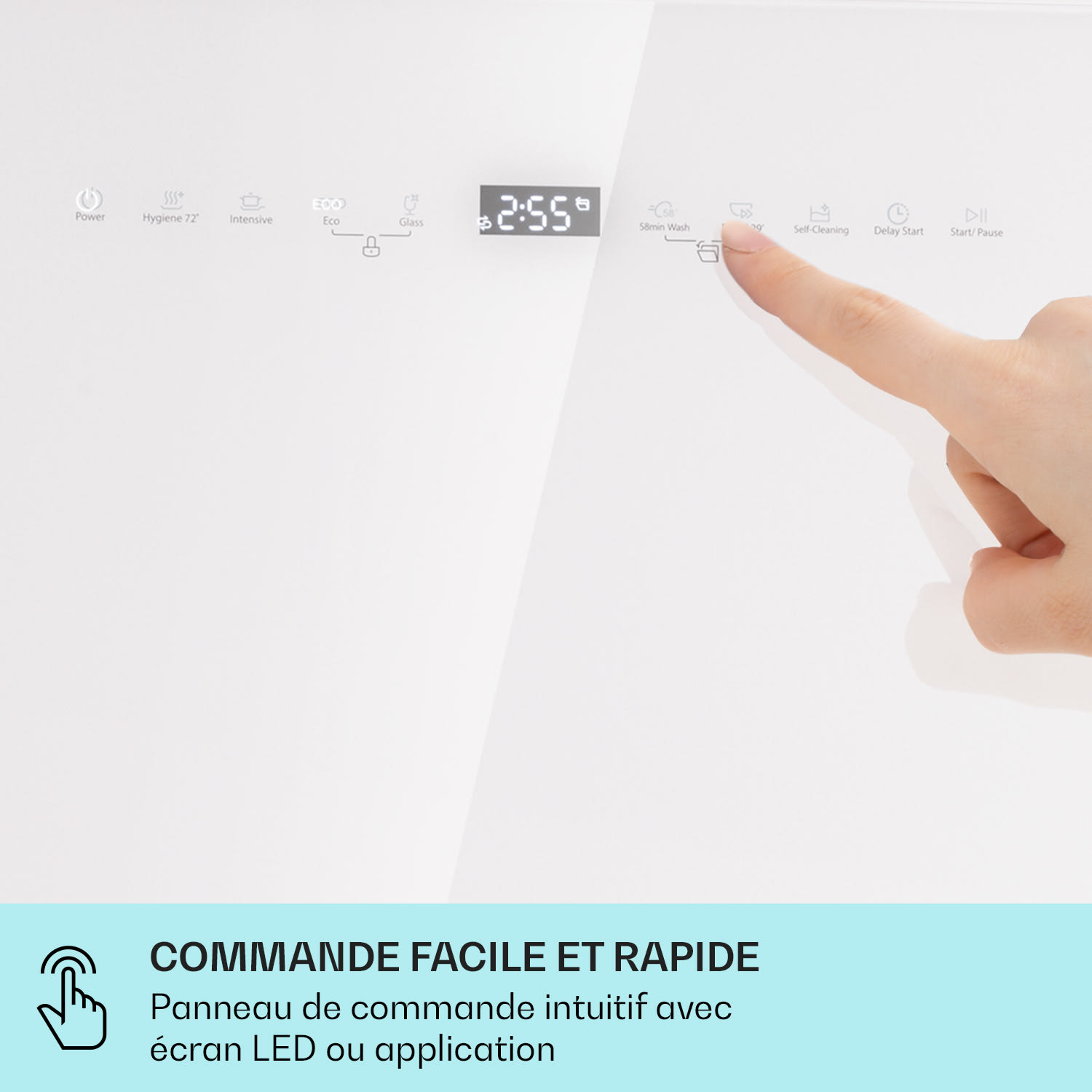 Emerald 5 Slim Lave-vaisselle pose libre 7 programmes Touch-Controlle tactile 