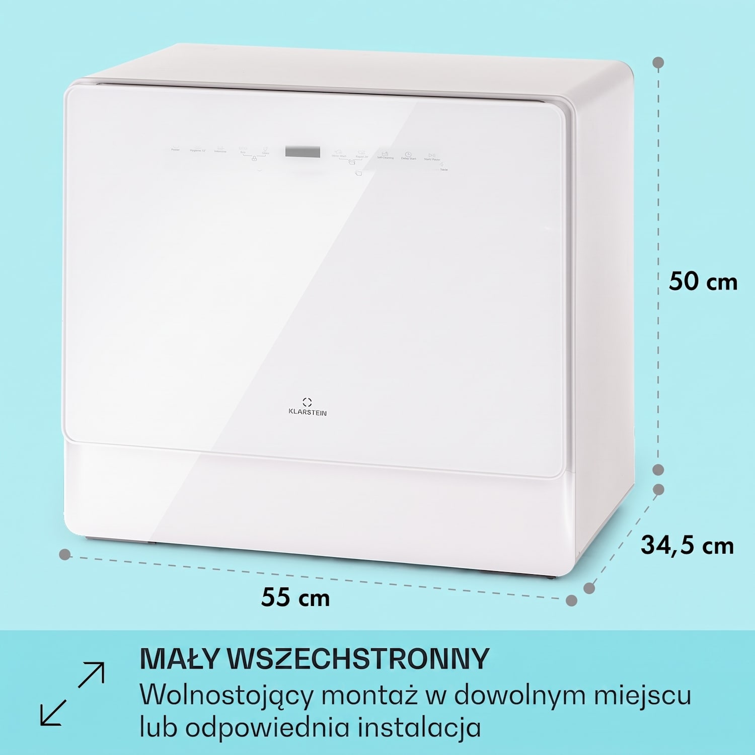 Emerald 5 Slim, zmywarka wolnostojąca, 7 programów, sterowanie dotykowe 