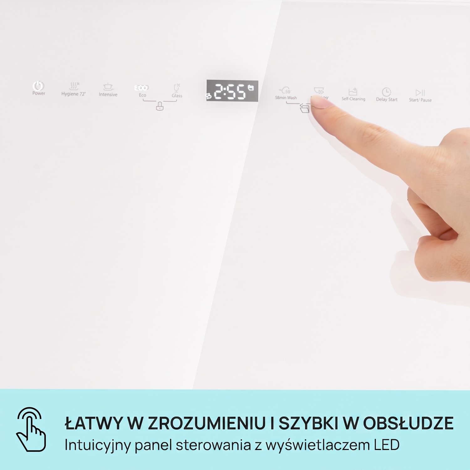 Emerald 5 Slim, zmywarka wolnostojąca, 7 programów, sterowanie dotykowe 