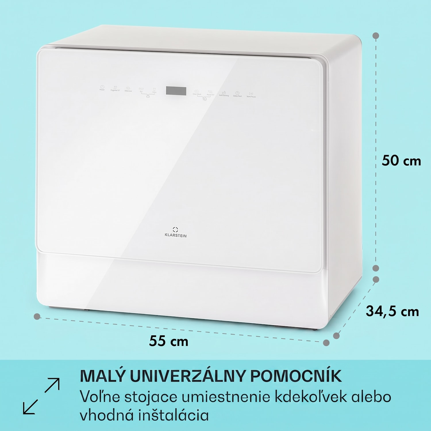 Emerald 5 Slim, umývačka riadu, voľne stojaca, 7 programov, dotykové ovládanie 
