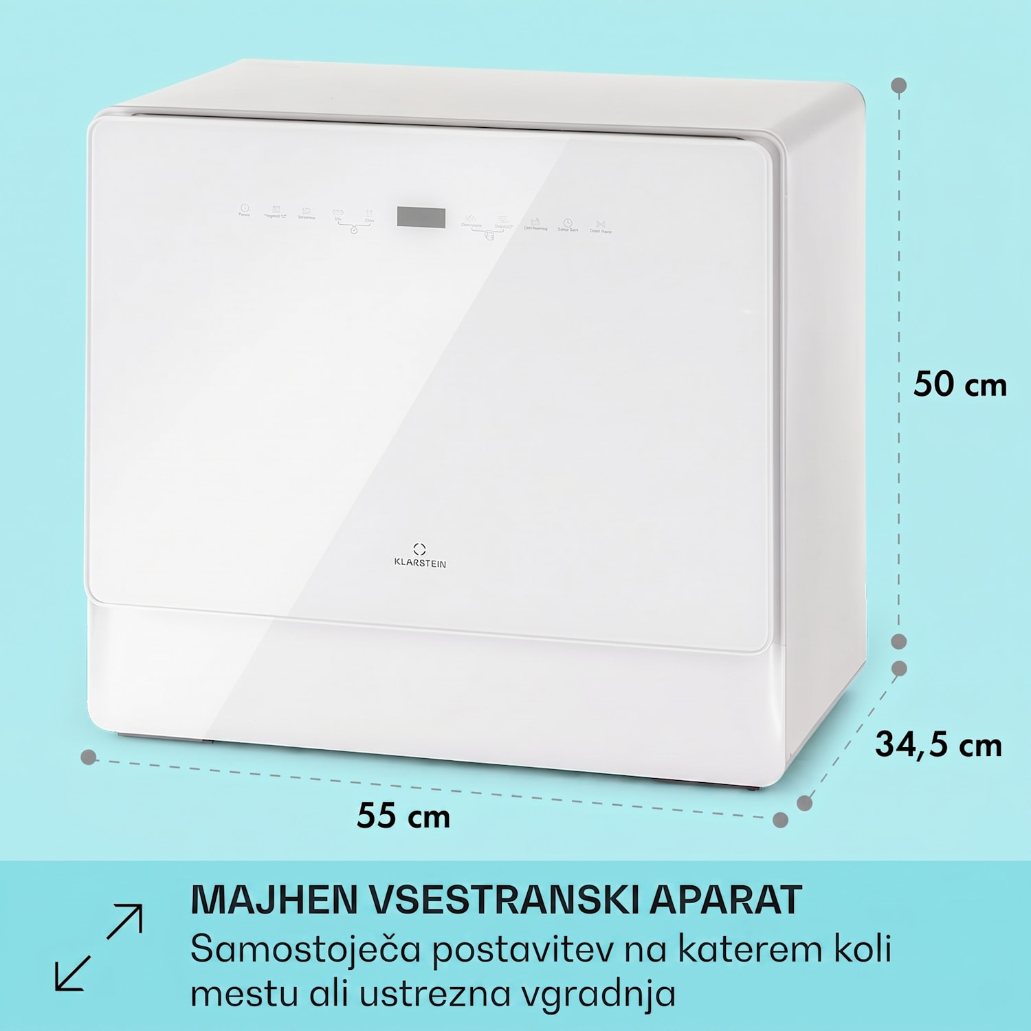 Emerald 5 Slim, pomivalni stroj, prostostoječi, 7 programov, upravljanje na dotik 