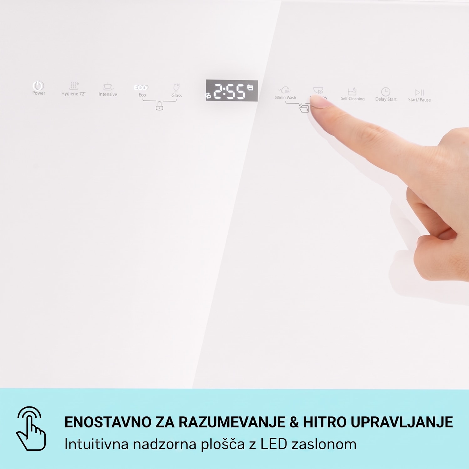 Emerald 5 Slim, pomivalni stroj, prostostoječi, 7 programov, upravljanje na dotik 