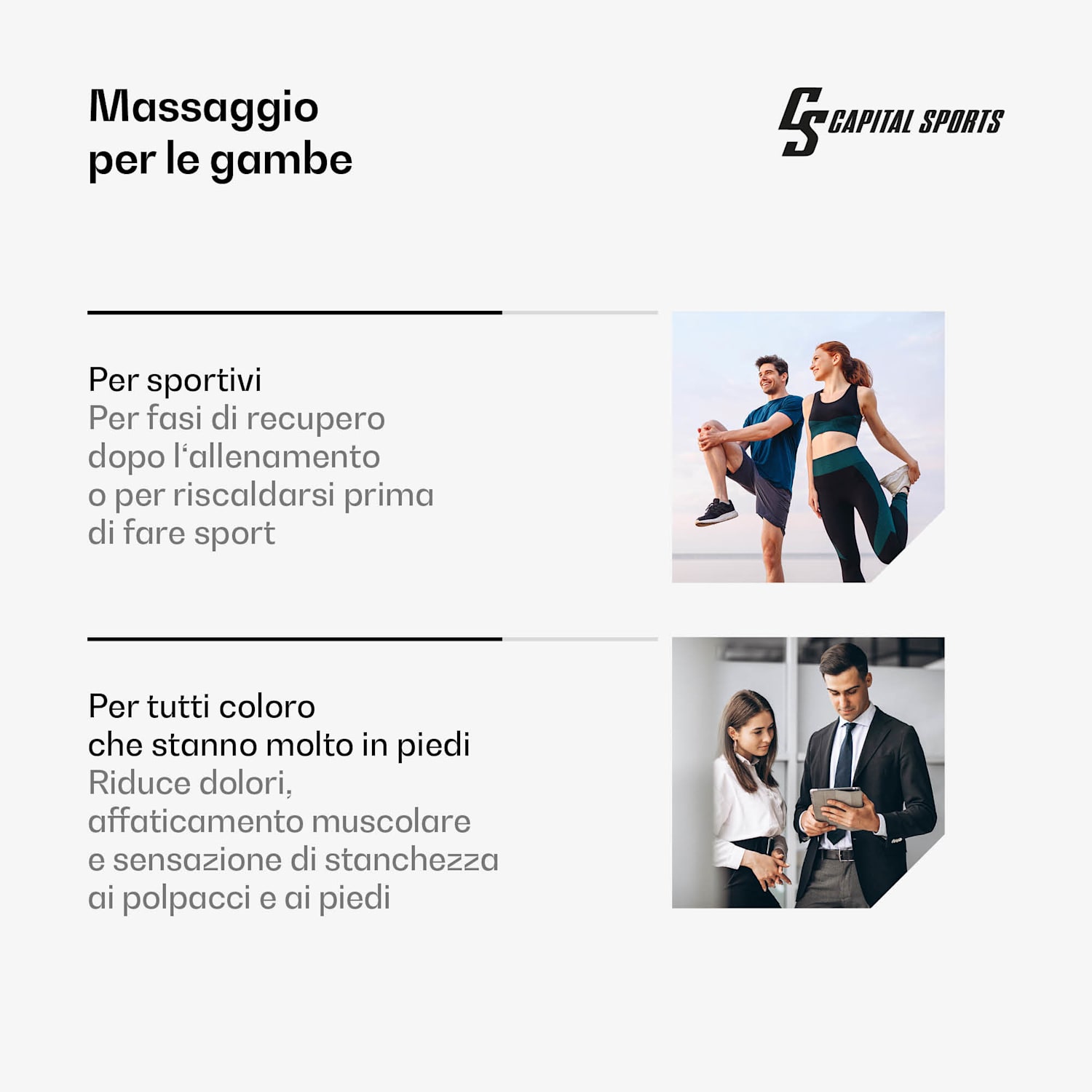 Hyper Cap - Stivali a compressione pneumatica | 6 camere | Compressione delicata e intensa mezza gamba | Nero