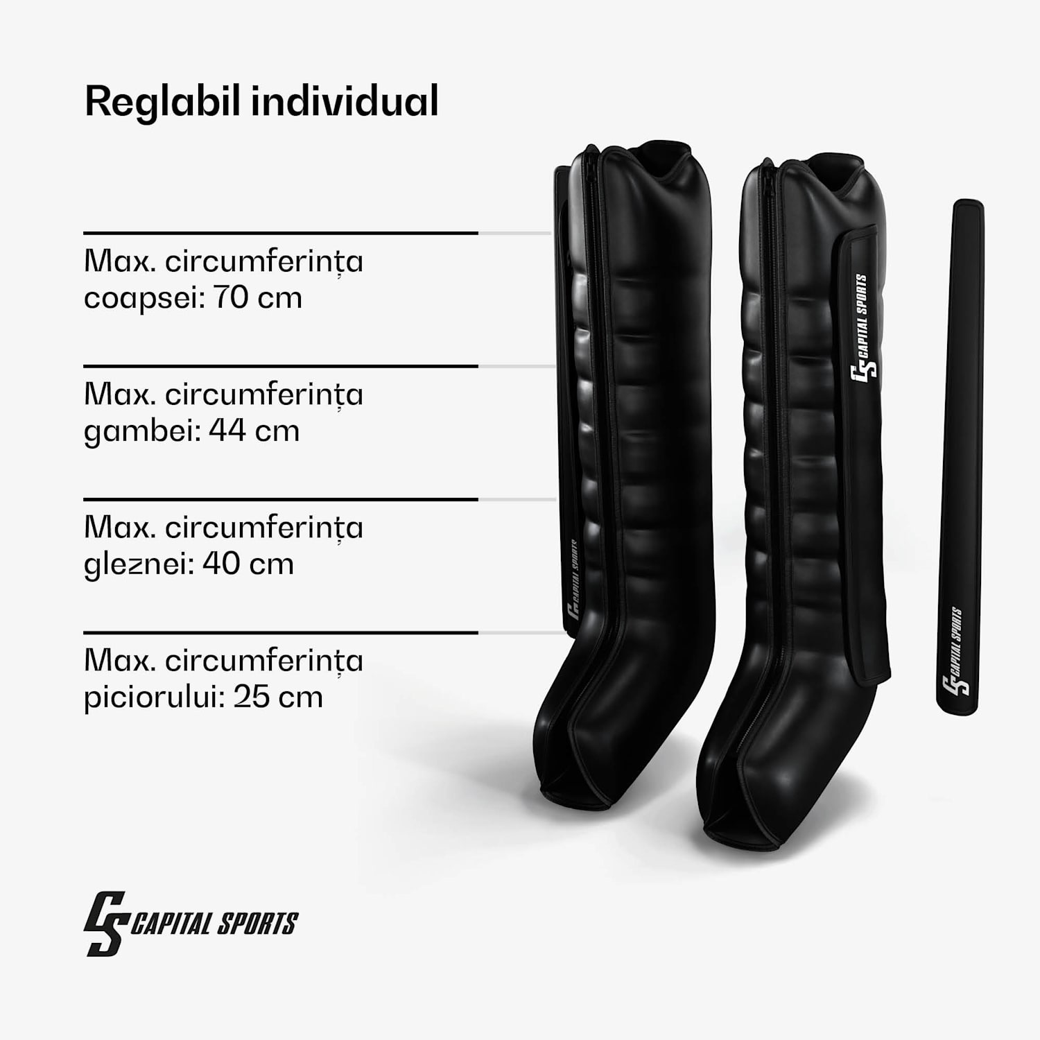 Hyper Cap, manșetă de compresie cu aer, 6 compartimente, compresie delicată până la intensă. jumătate de picior | Negru