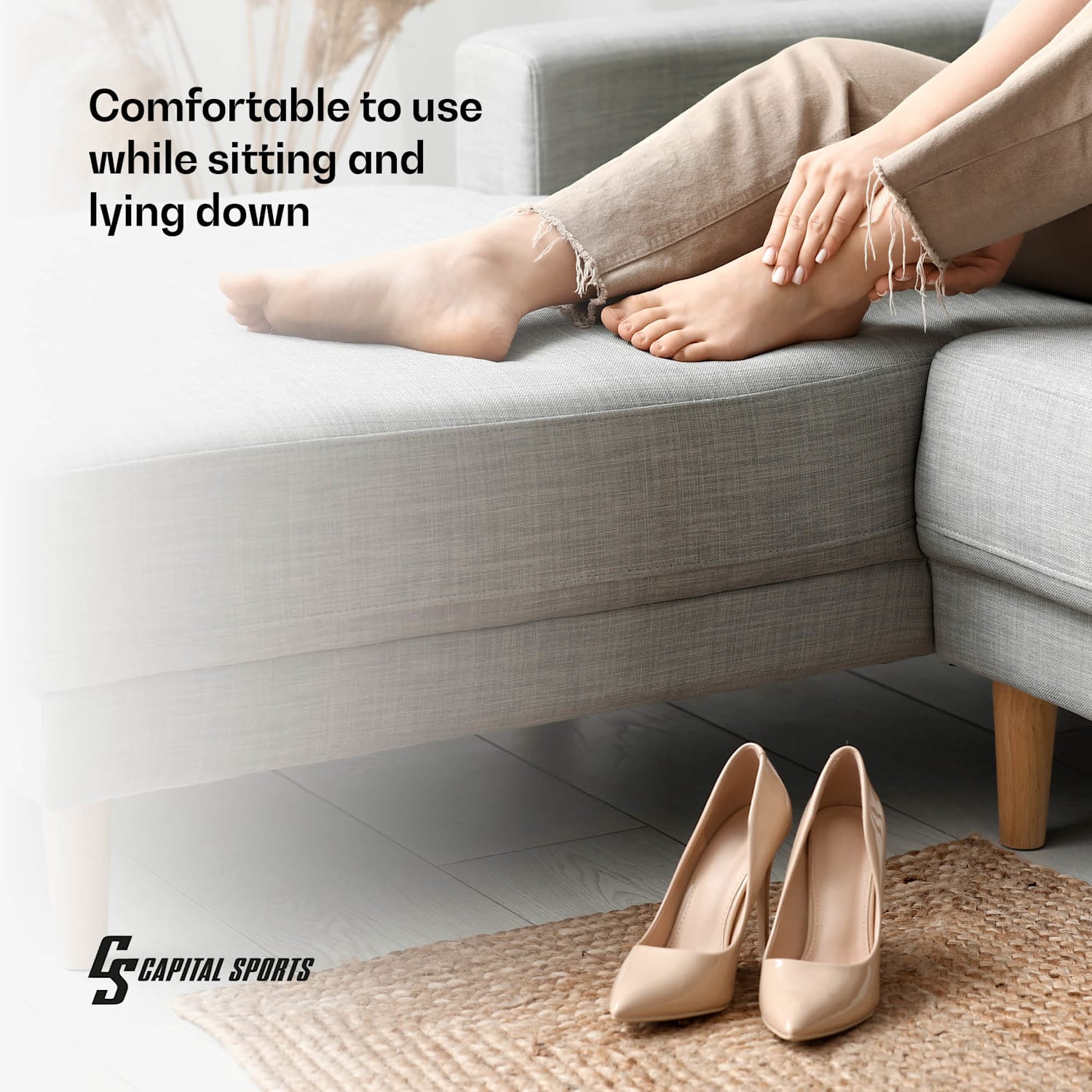 Hyper Cap air compression boots | 6 compartimenten | lichte tot intensieve compressie halve been | Zwart