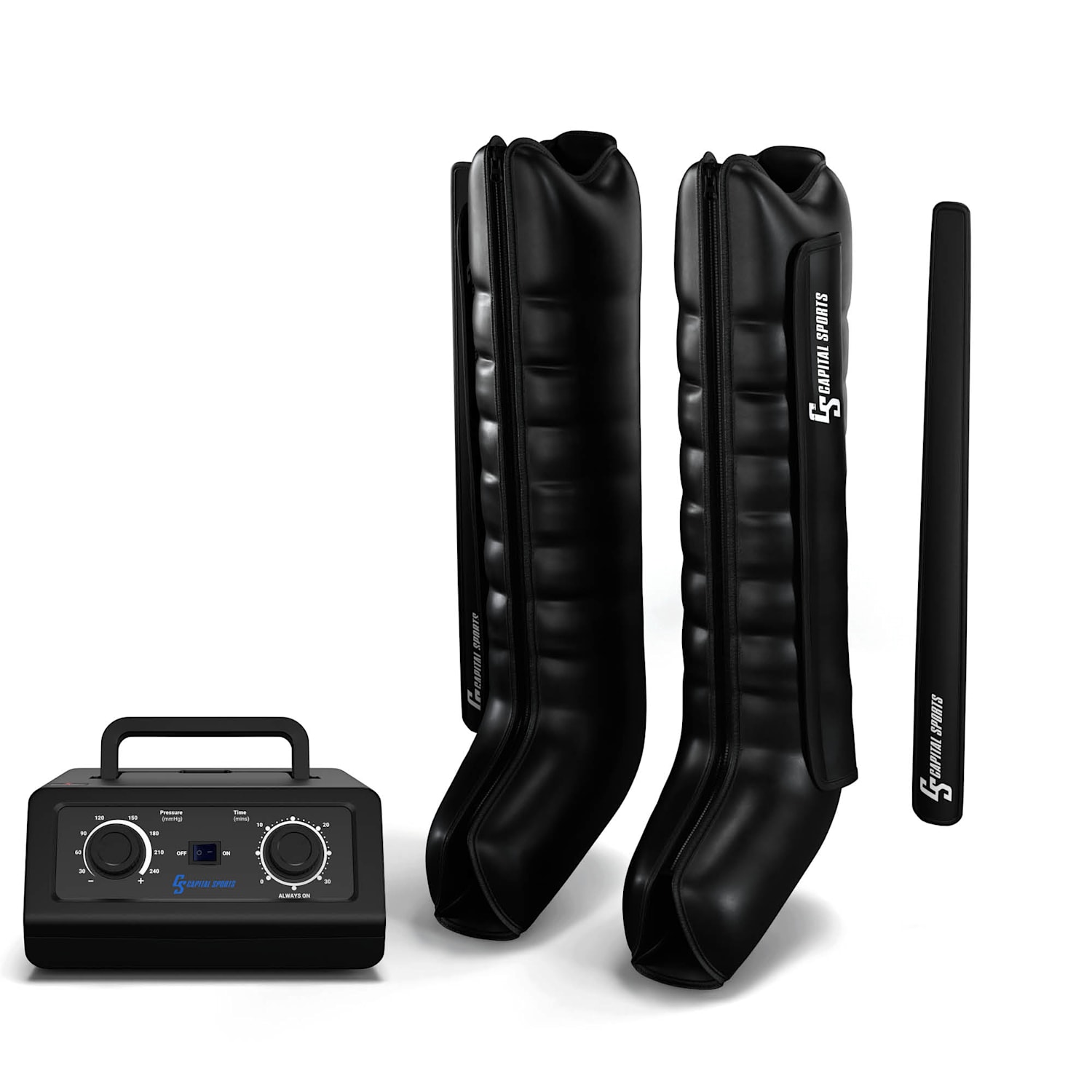 Hyper Cap vzduchový kompresný návlek, 6 oddielov, jemná až intenzívna kompresia polovica nohy | Čierna