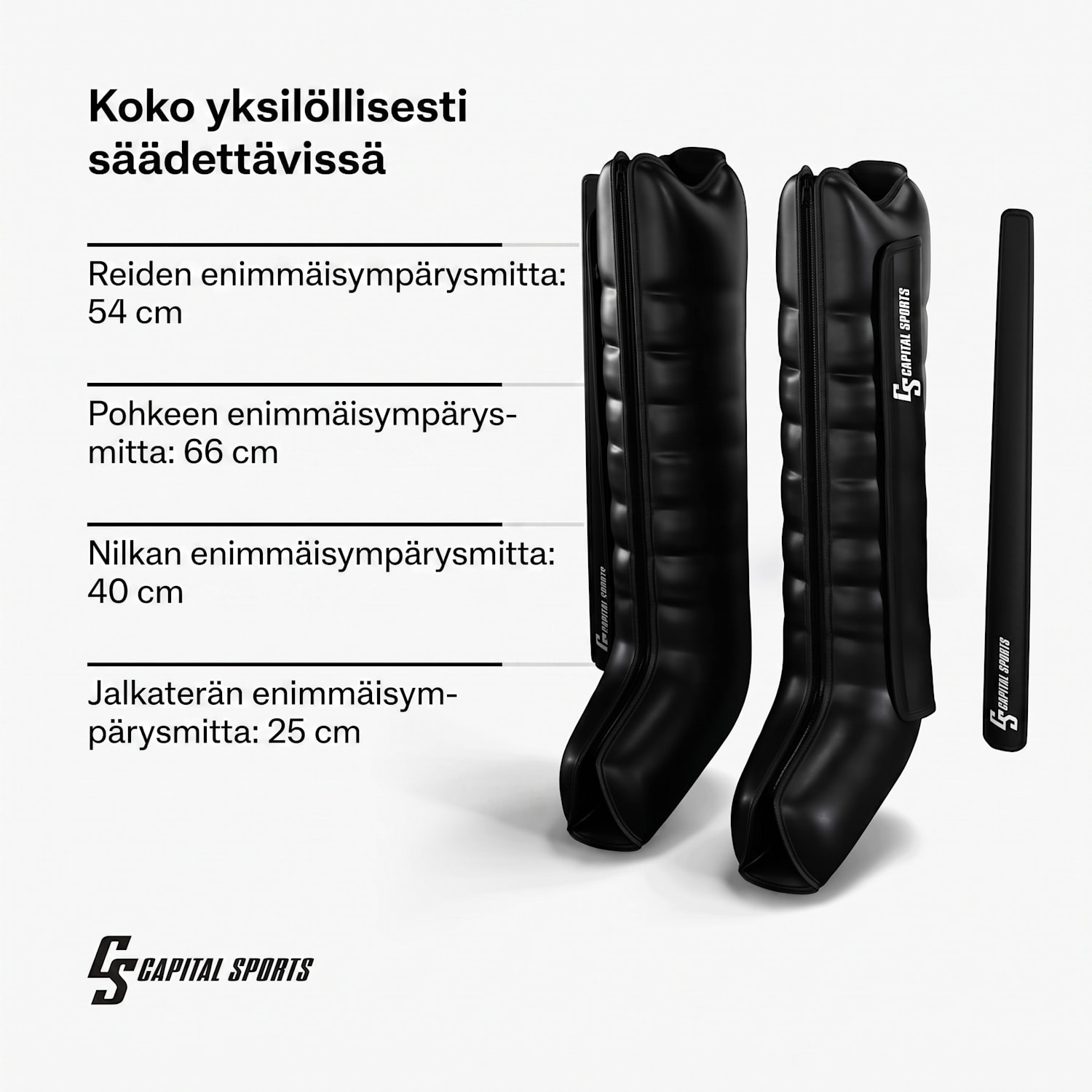 Hyper Cap -kompressiohousut | 6 lokeroa | hellävaraista ja voimakasta kompressiota täysi jalka | Musta