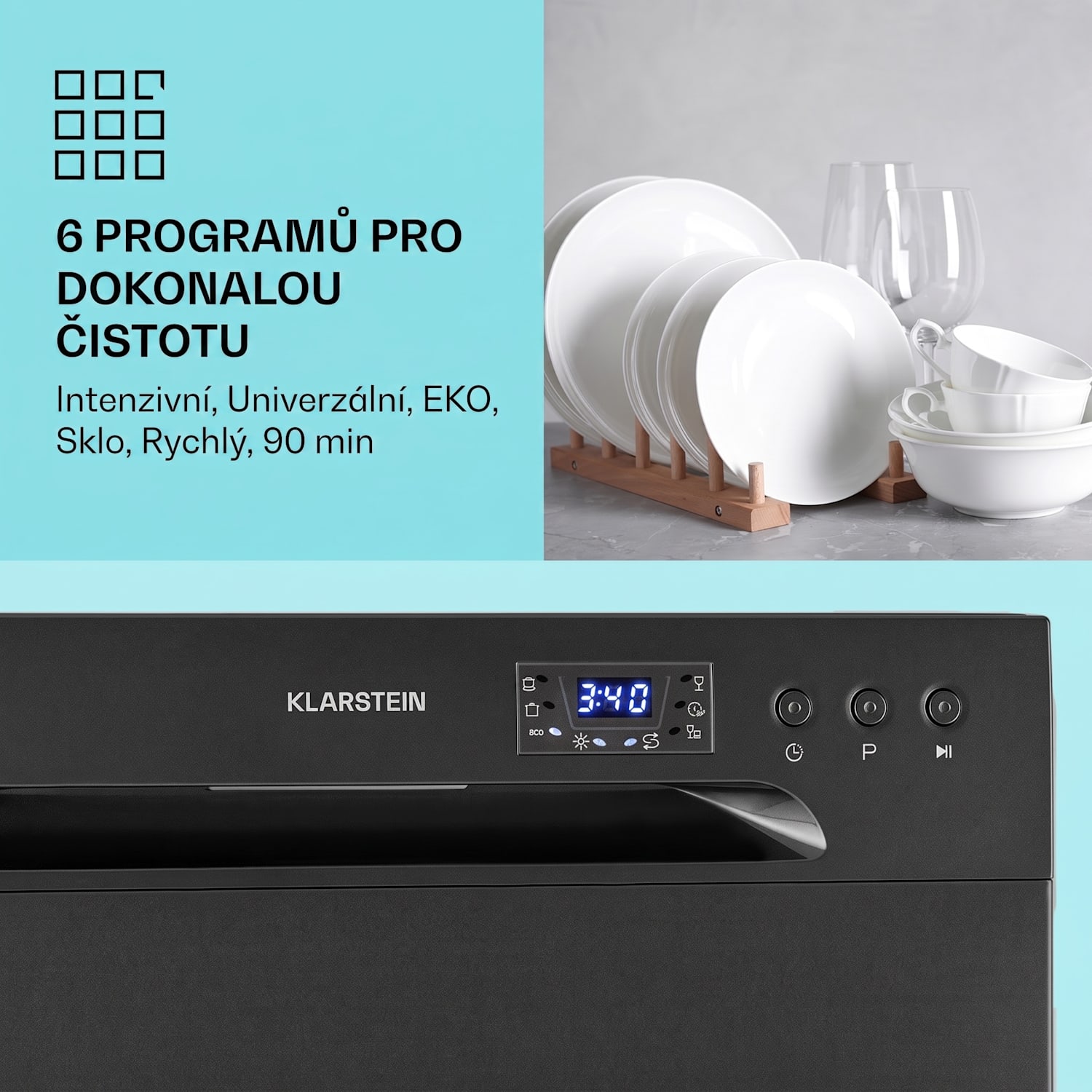 Amazonia 8, myčka nádobí, 1620 W, energetická třída F, 8 sad nádobí, 49 dB Antracit
