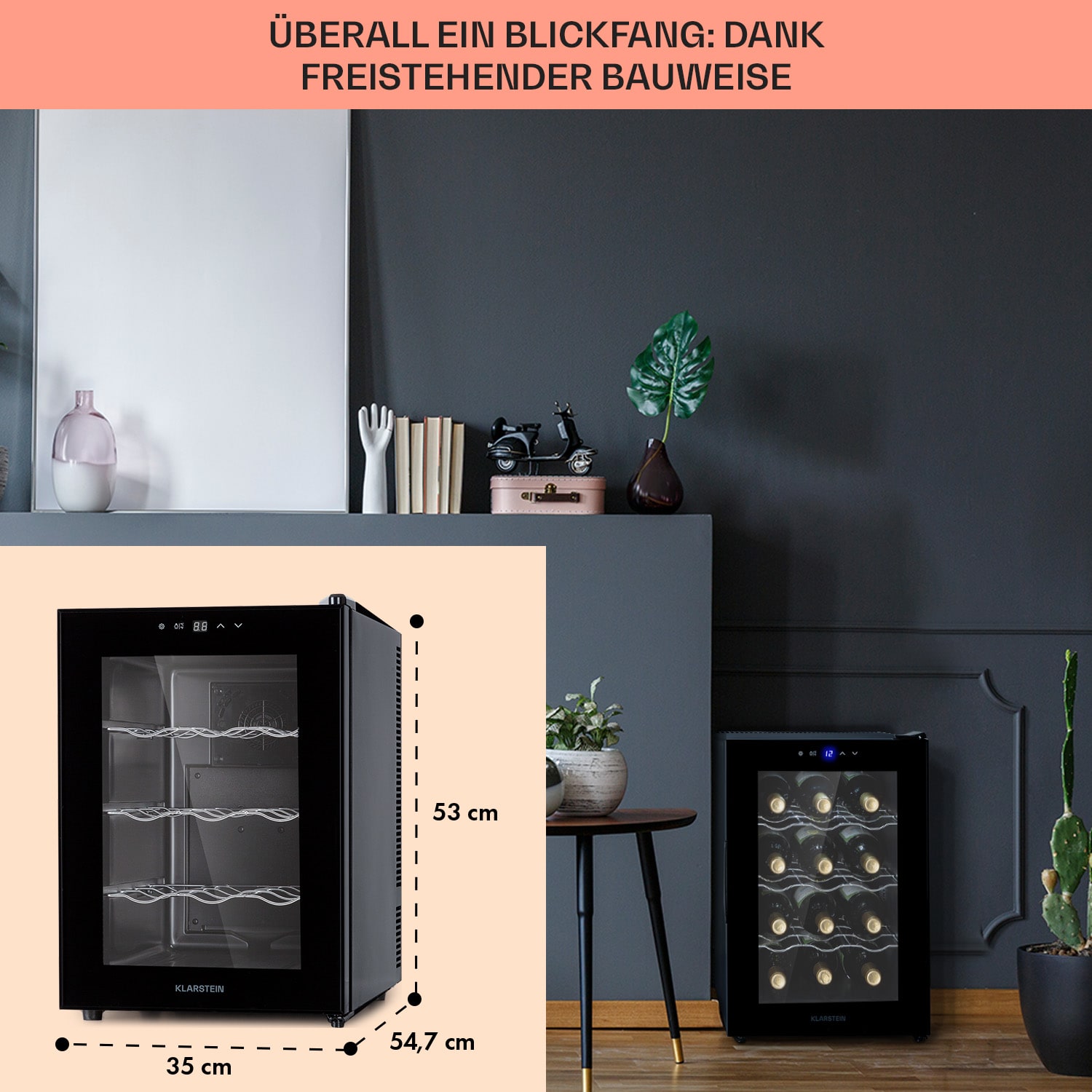 Barolo 12 Uno - Frigorifero per vini, 37 L, 12 bottiglie, 11-18 °C, SingleZone 