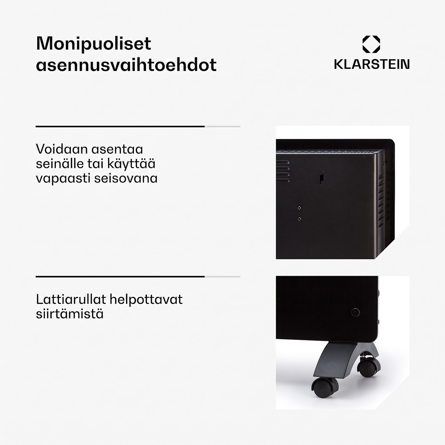 Bansin Crystal Smart konvektorilämmitin 1500 W 5 - 50 °C sovellusohjaus 