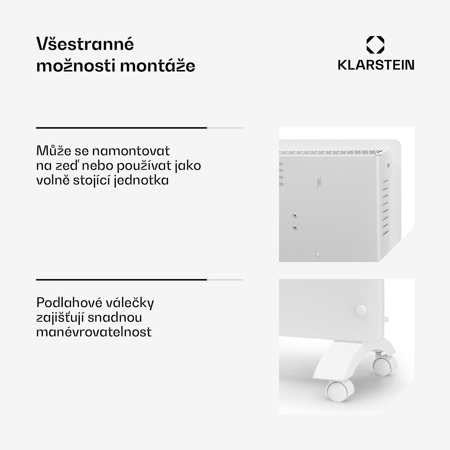 Bansin Crystal Smart, konvektor, 1500 W, 5 - 50 °C, ovládání pomocí aplikace 1500 W | Bílá