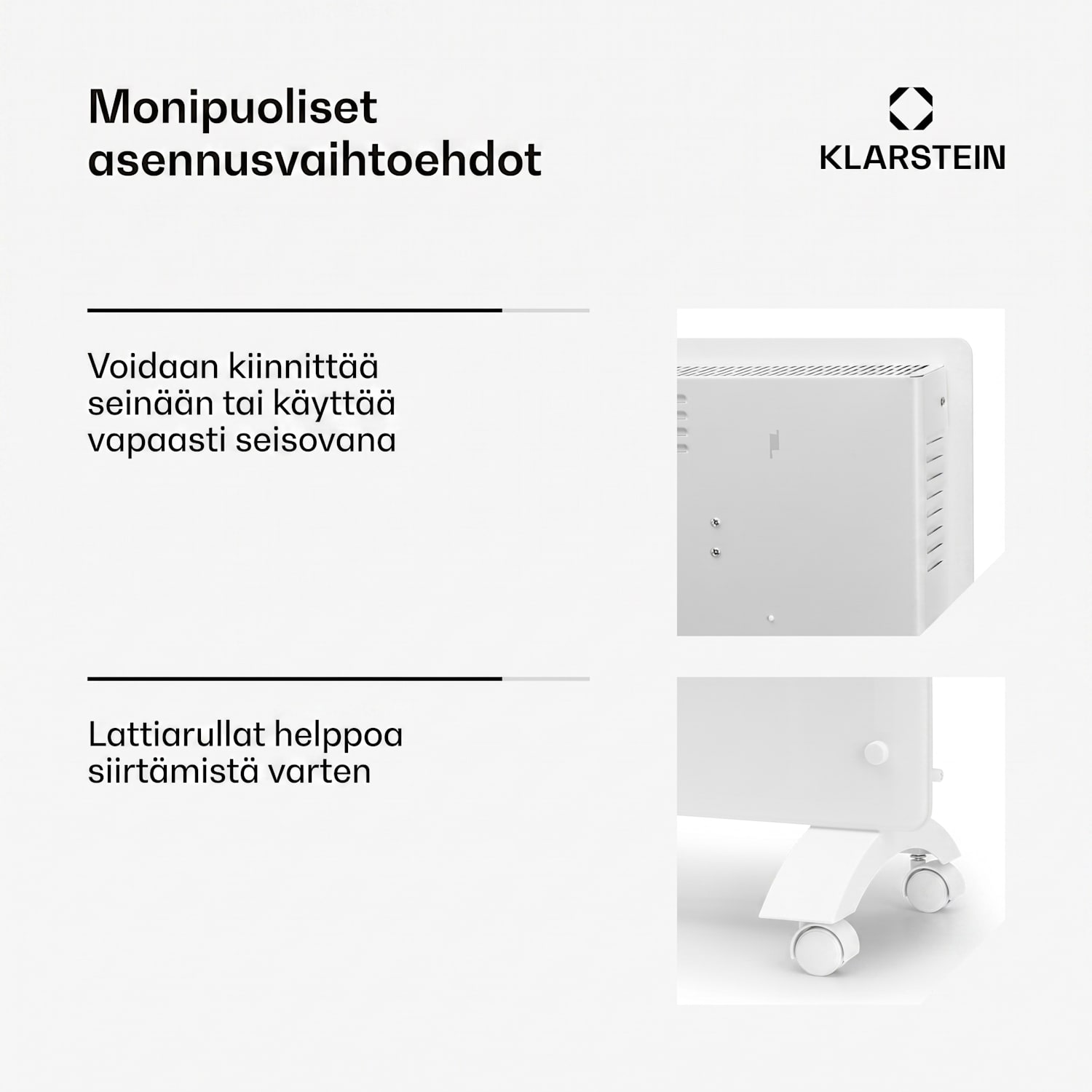 Bansin Crystal Smart konvektorilämmitin 1500 W 5 - 50 °C sovellusohjaus 1500 W | Valkoinen