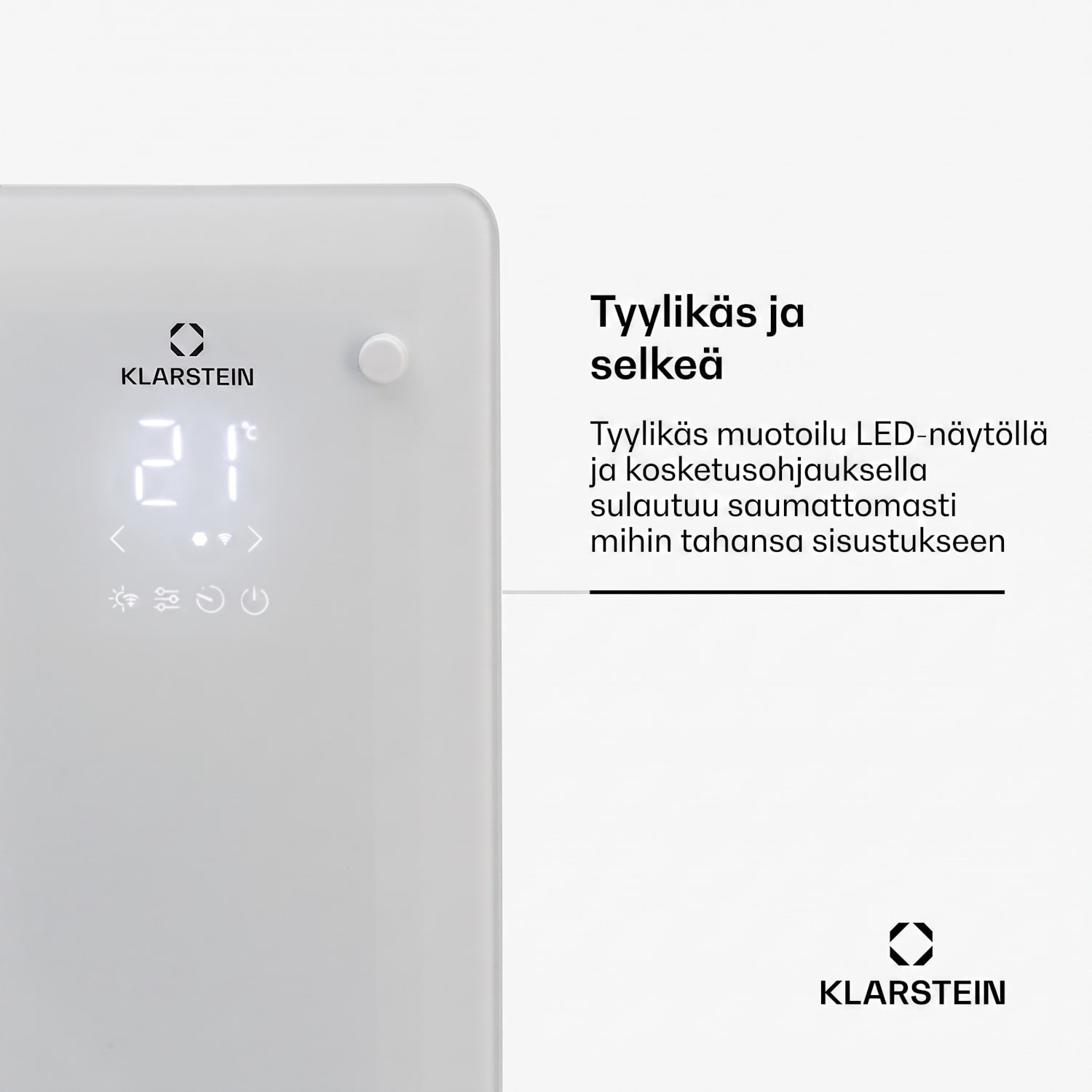 Bansin Crystal Smart konvektorilämmitin 1500 W 5 - 50 °C sovellusohjaus 1500 W | Valkoinen