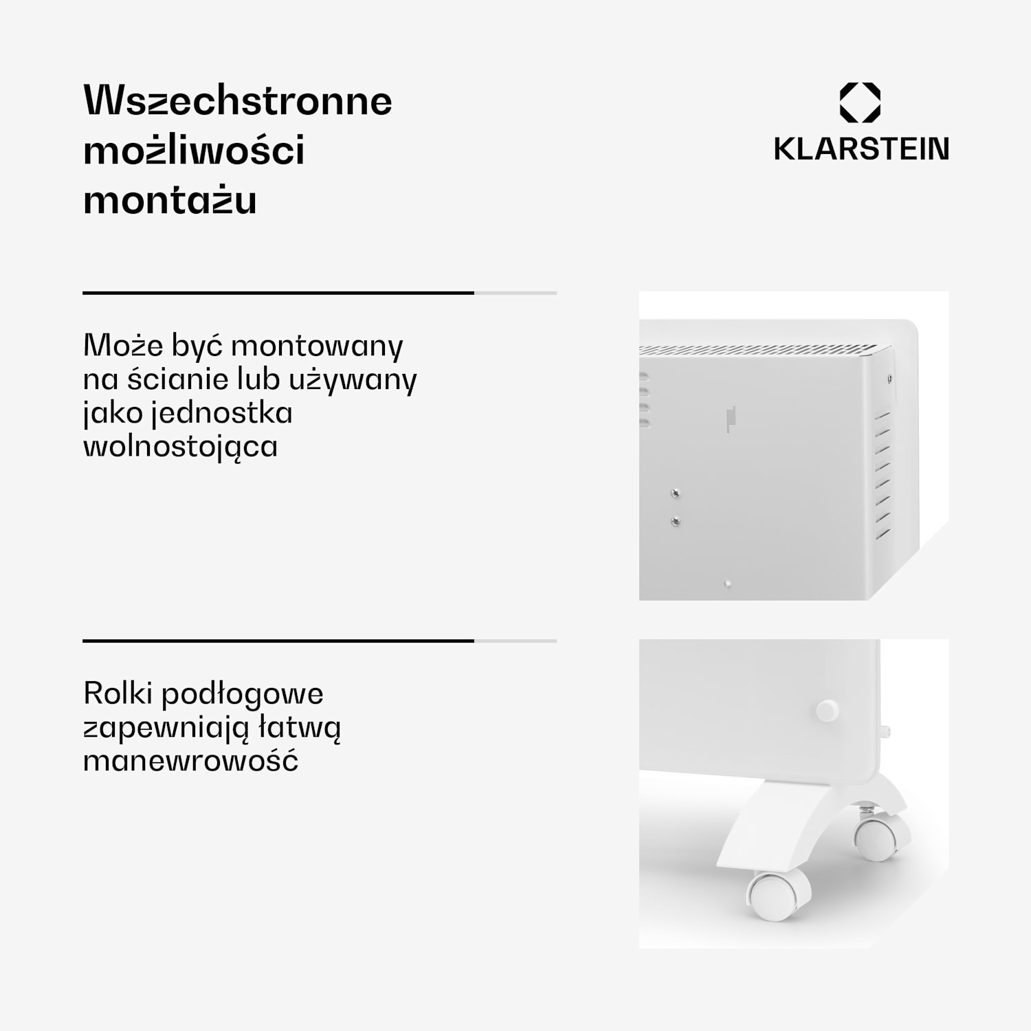 Bansin Crystal Smart, grzejnik konwekcyjny, 1500 W, 5 - 50°C, sterowanie z aplikacji 1500 W | Biały