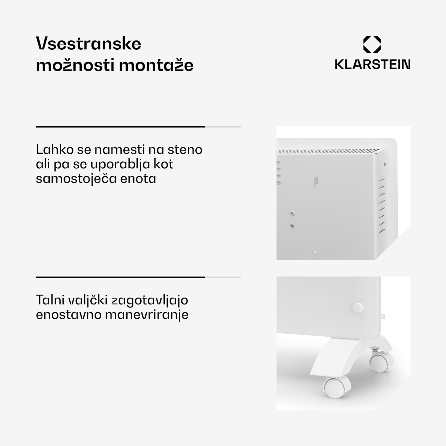Bansin Crystal Smart, konvektorski grelnik, 1500 W, 5 - 50 °C, aplikacijski nadzor 1500 W | Bela