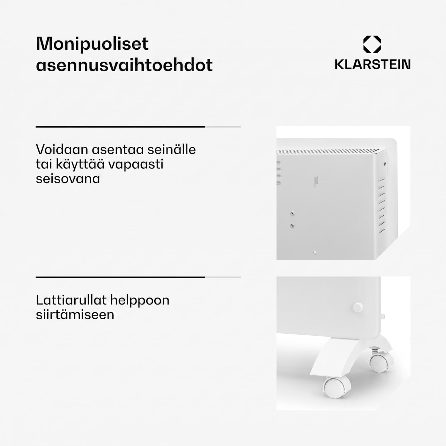 Bansin Crystal Smart konvektorilämmitin 2500 W 5 - 50 °C sovellusohjaus 2500 W | Valkoinen