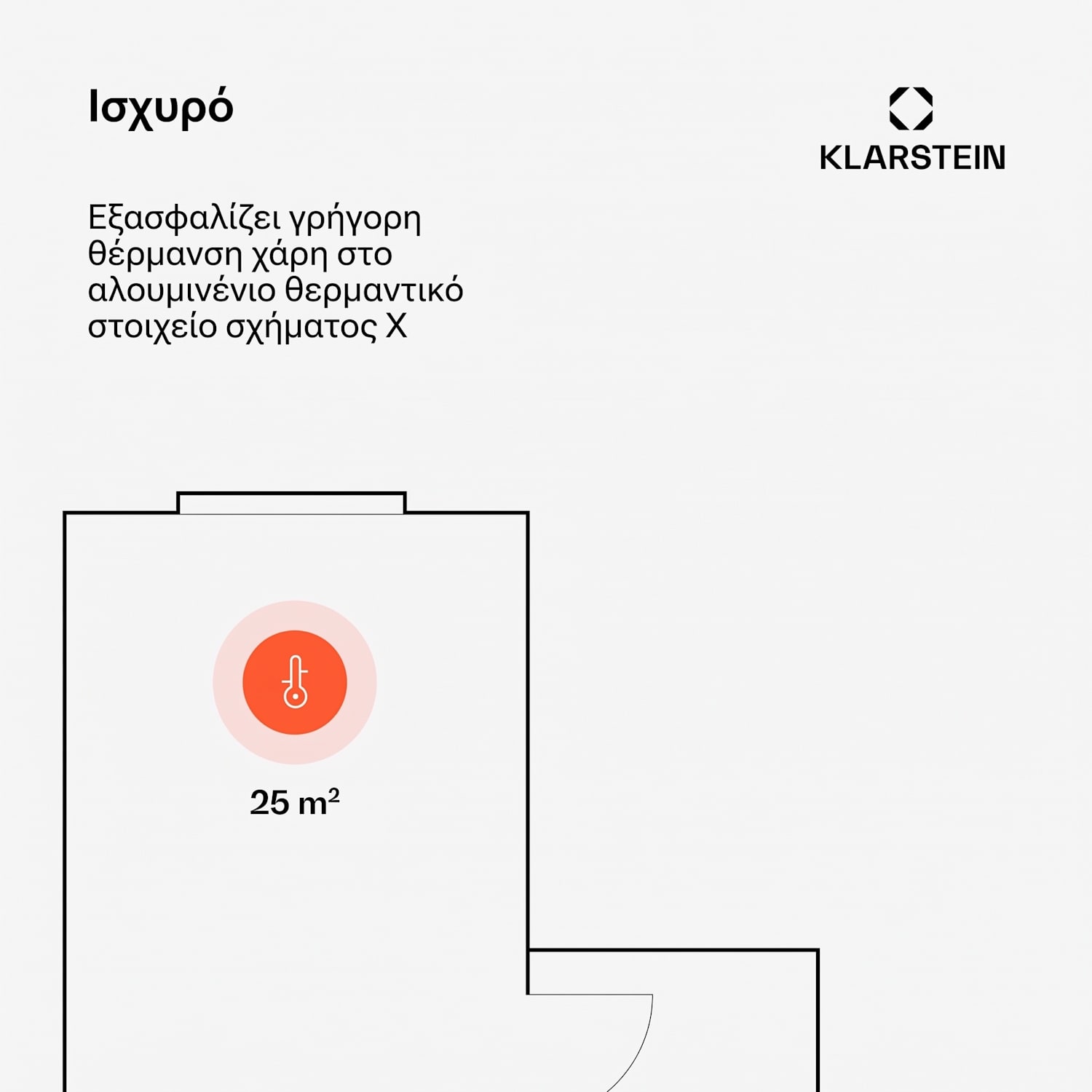 Bansin Crystal Smart, θερμοπομπός, 2500 W, 5 - 50 °C, έλεγχος μέσω εφαρμογής 2500 W | Λευκό