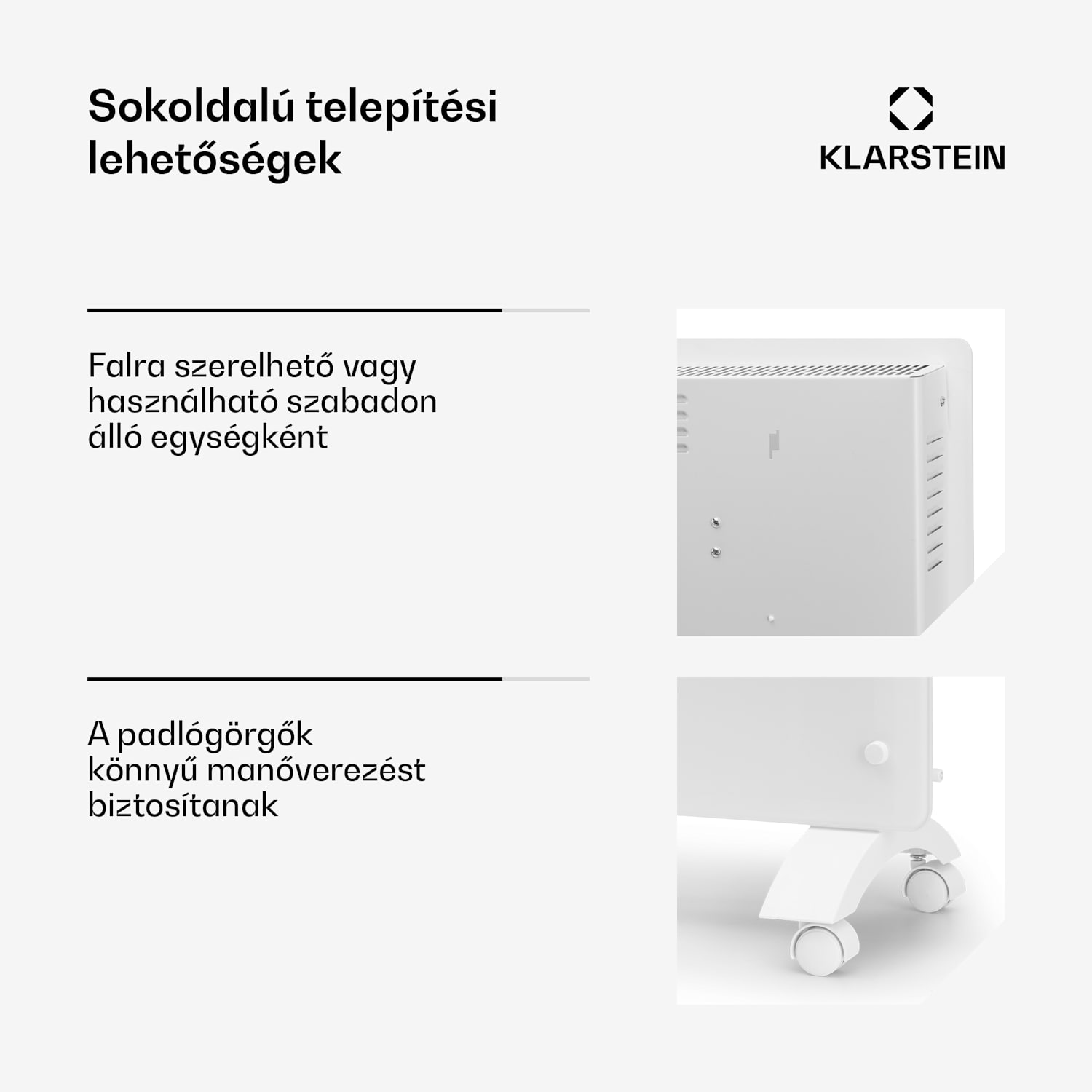 Bansin Crystal Smart, konvektor, 2500 W, 5 - 50 °C, vezérlés applikáción keresztül 2500 W | Fehér