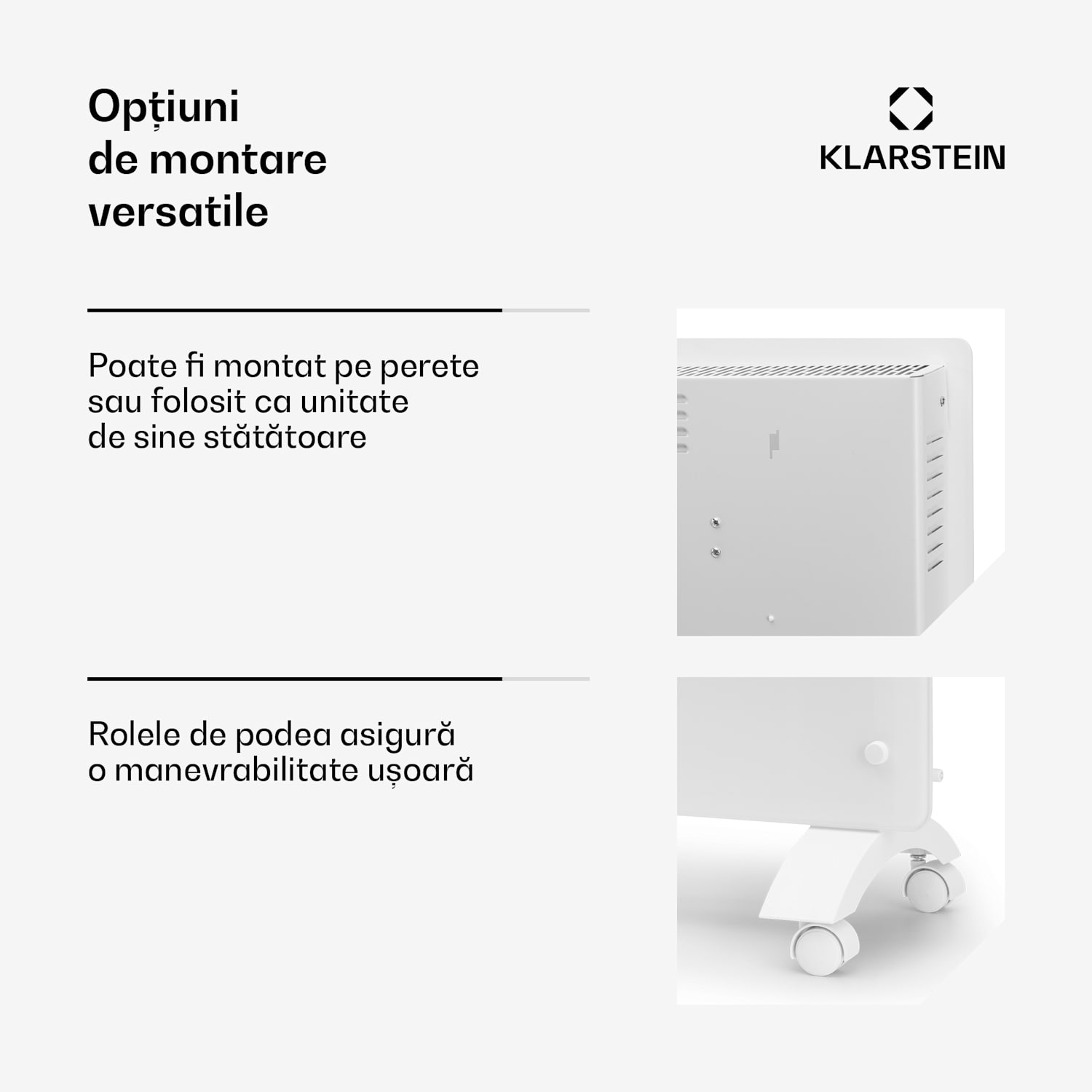 Bansin Crystal Smart, radiator cu convector, 2500 W, 5 - 50 °C, control prin aplicație 2500 W | Alb