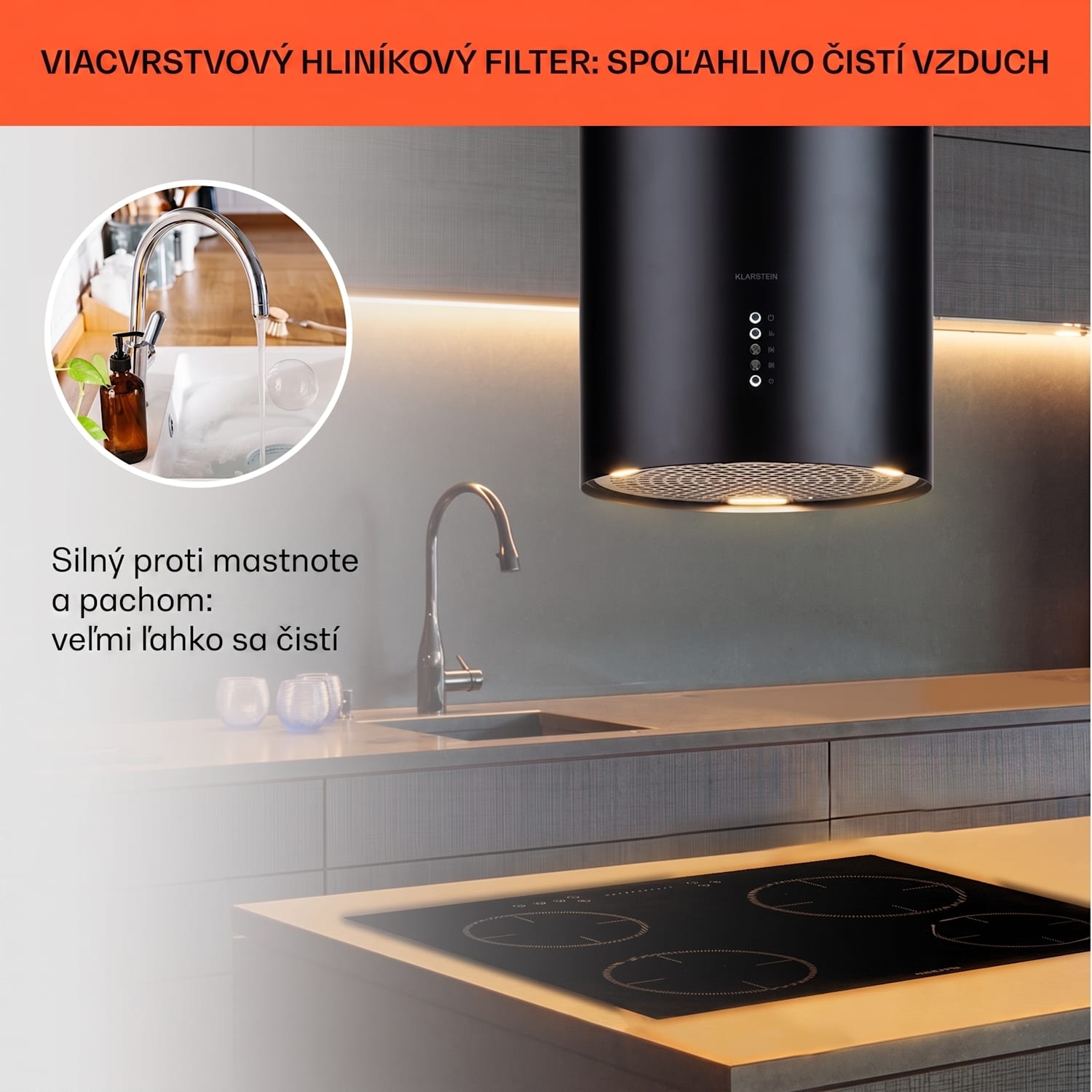 Bolea, digestor, 38 cm, ostrovčekový, 651 m³/h, LED, filtre s aktívnym uhlím, nehrdzavejúca oceľ Čierna