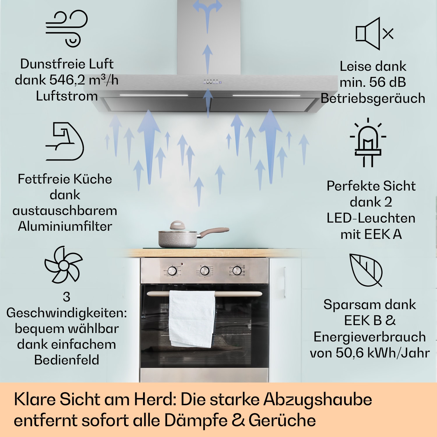 Hotte aspirante Limelight Hotte murale 120 cm 570 m³/h tactile 120 cm | Acier Inoxydable