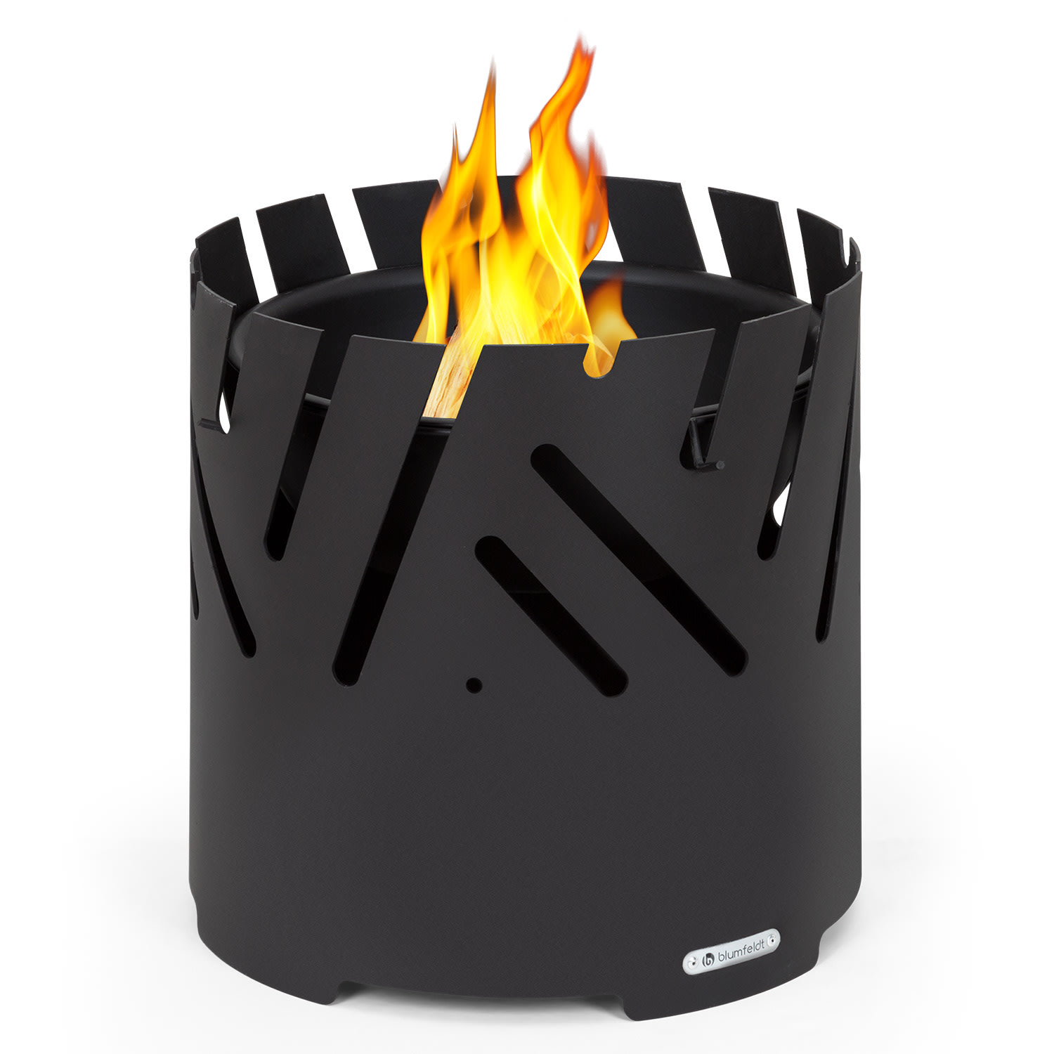 Crown 3 en 1 fogón Ø 46 cm resistente al agua y heladas con plancha, parrilla y tabla de bambú Negro
