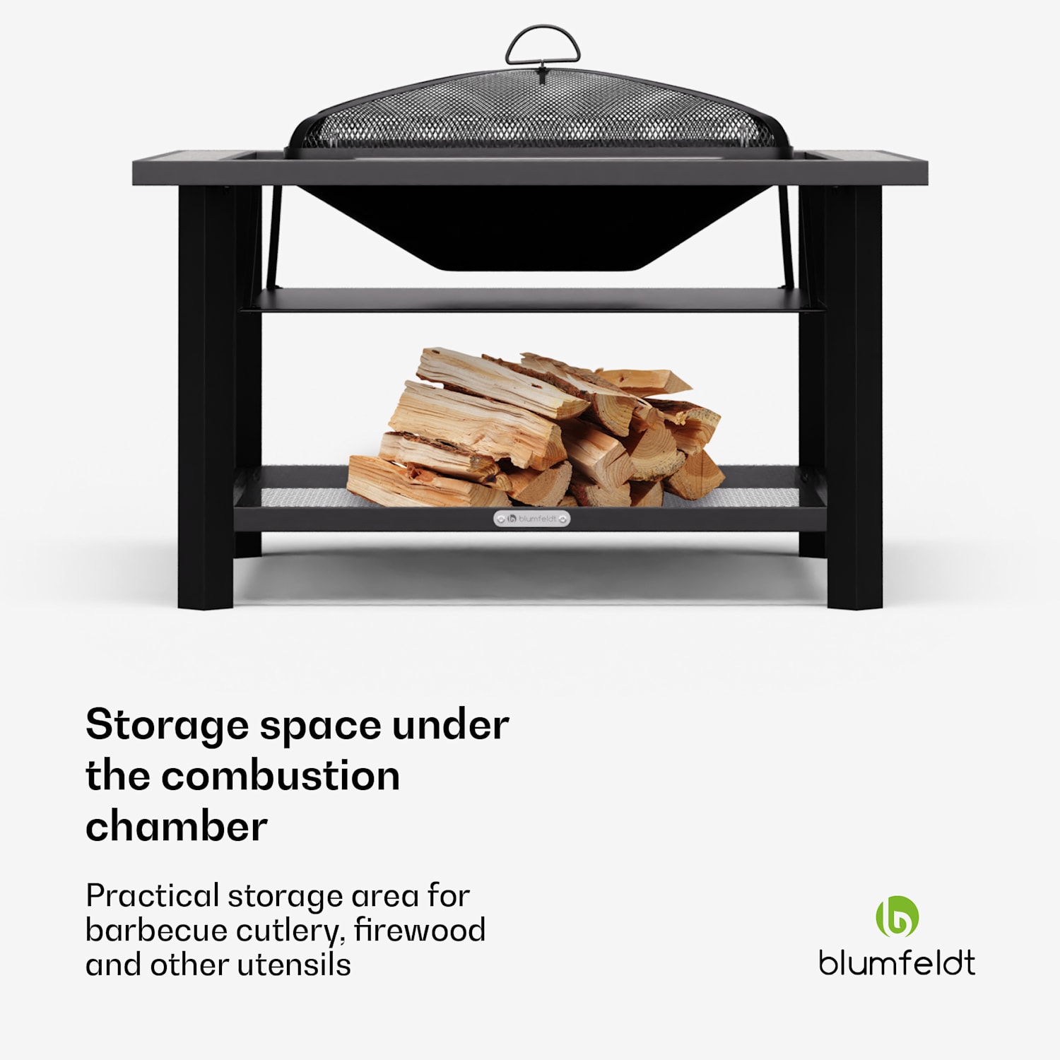 Merano Avanzato 3 in 1 -tulimalja grillitoiminnolla, käytettävissä pöytänä 87 x 87 cm Neliö | Harmaa Kivi