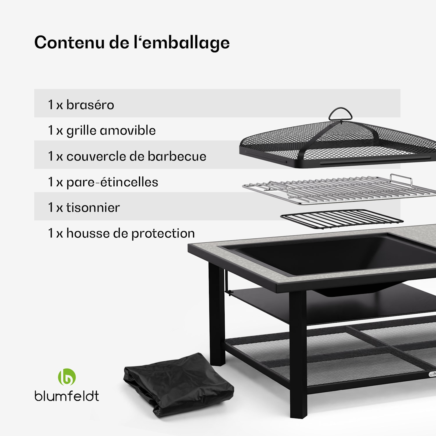 Merano Avanzato 3-in-1 vuurschaal met grillfunctie kan worden gebruikt als tafel 122 x 87 cm Een rechthoek | Gray Stone