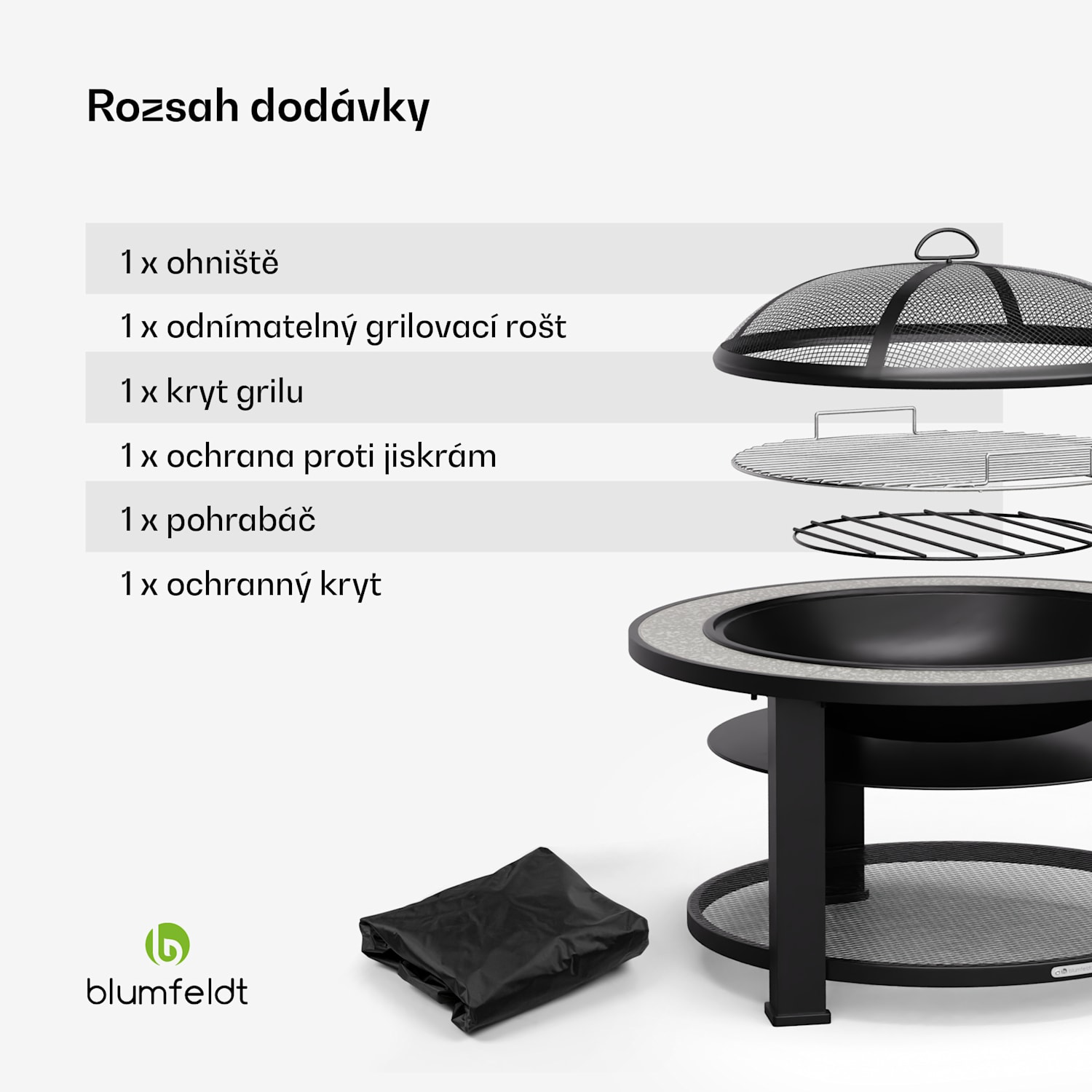 Merano Circolo 3 v 1, ohniště s funkcí grilu, lze použít jako stůl Oválný | Tmavě šedá