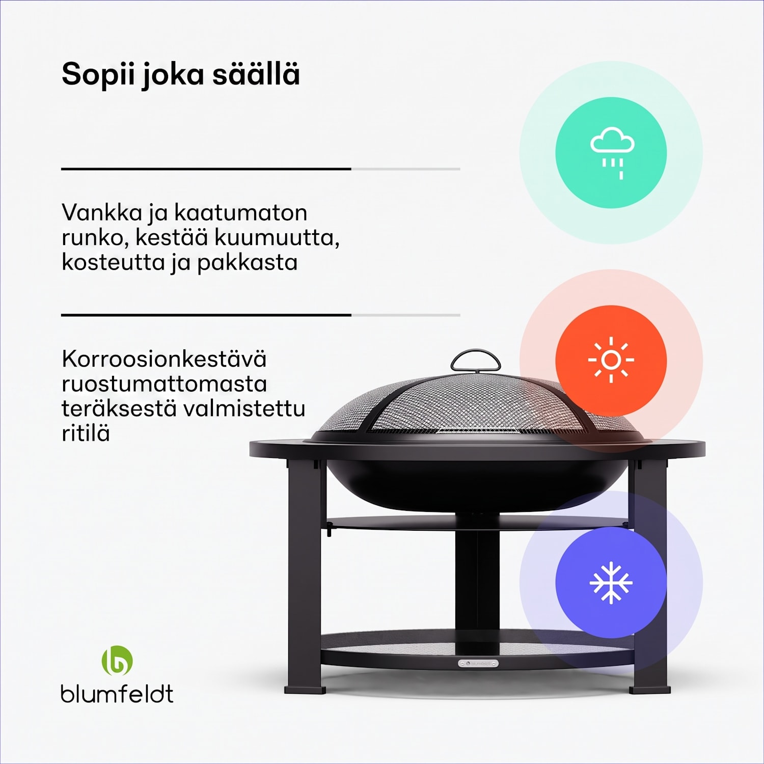 Merano Circolo 3 in 1 -tulimalja grillitoiminnolla, käytettävissä pöytänä halkaisija 87 cm Soikea | Tummanharmaa