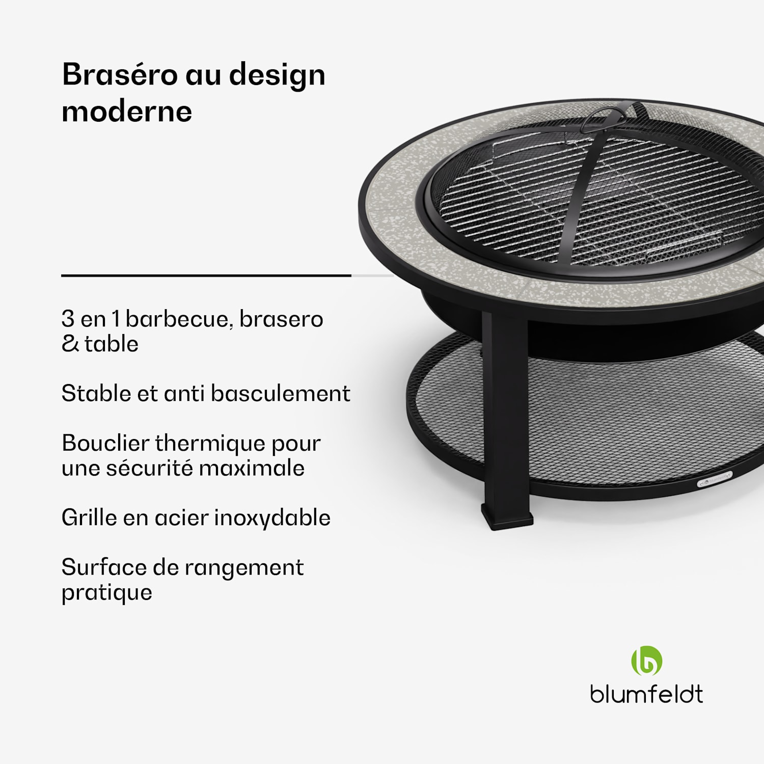 Merano Avanzato 3-in-1 vuurschaal met grillfunctie kan worden gebruikt als tafel Ø 87 cm Ovaal | Donkergrijs