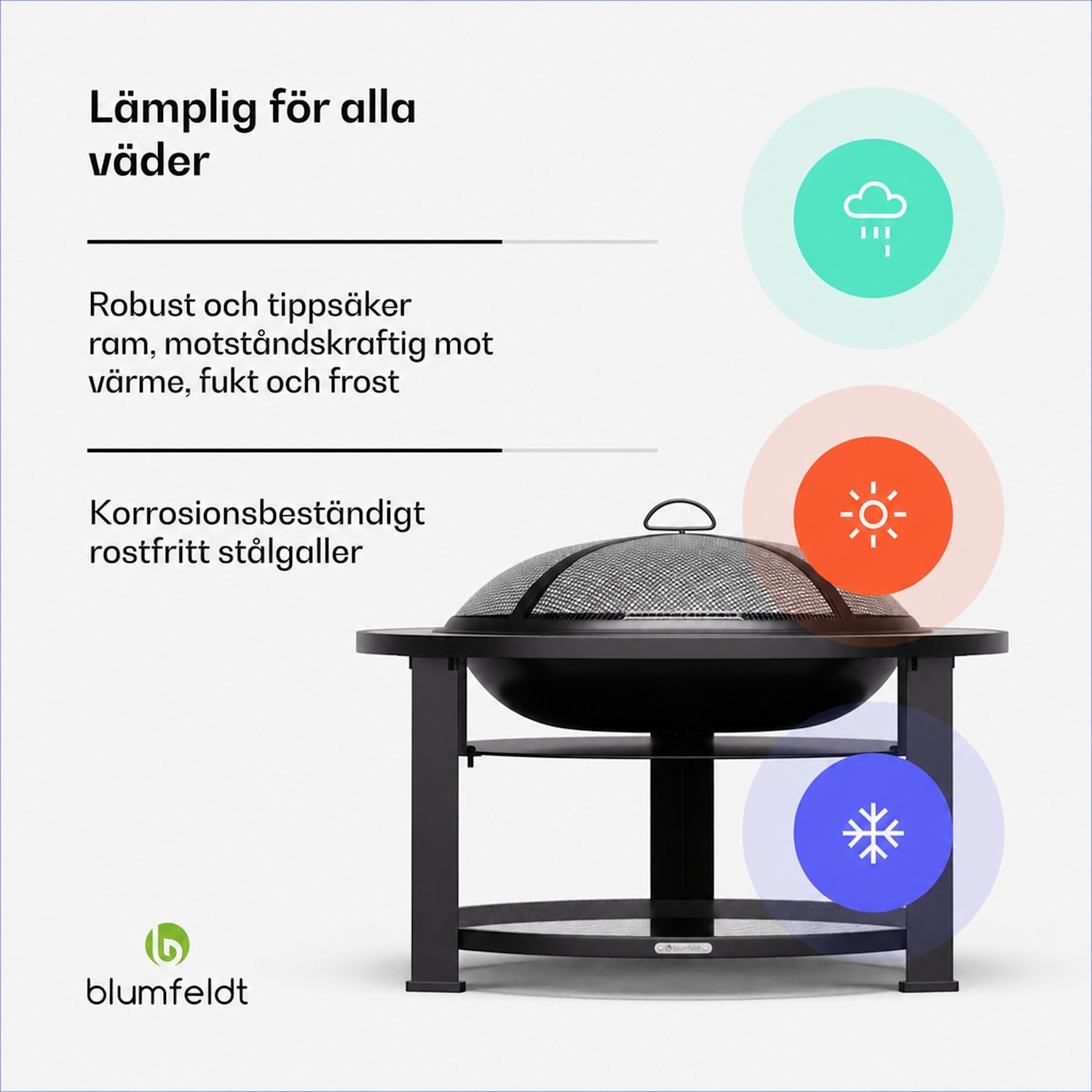 Merano Circolo 3-i-1-eldskål med grillfunktion, kan användas som bord, 87 cm i diameter Oval | Mörkgrå