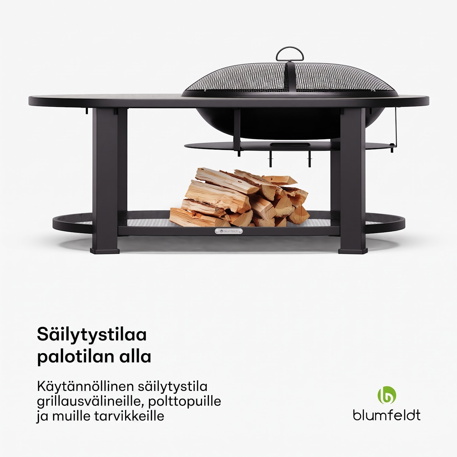 Merano Circolo L 3 in 1 -tulimalja grillitoiminnolla, käytettävissä pöytänä 122 x 87 cm Elliptinen | Harmaa Kivi